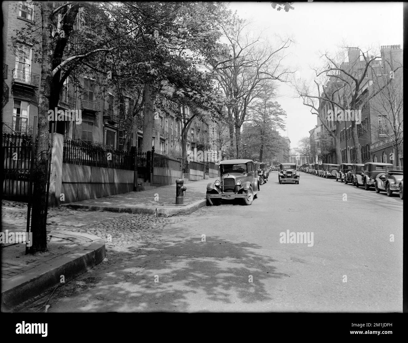 83 Mt. Vernon Street, home of William Ellery Channing , Residential streets.  Leon Abdalian Collection Stock Photo