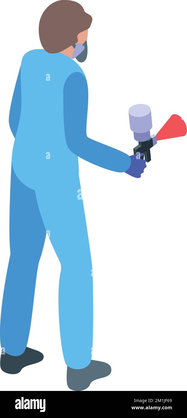 Service painter icon isometric vector. Car paint. Work coating Stock Vector