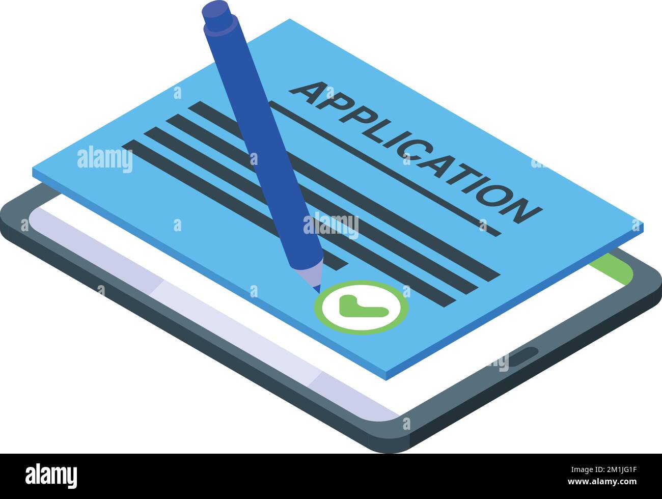 Sign application icon isometric vector. Approve document. Account