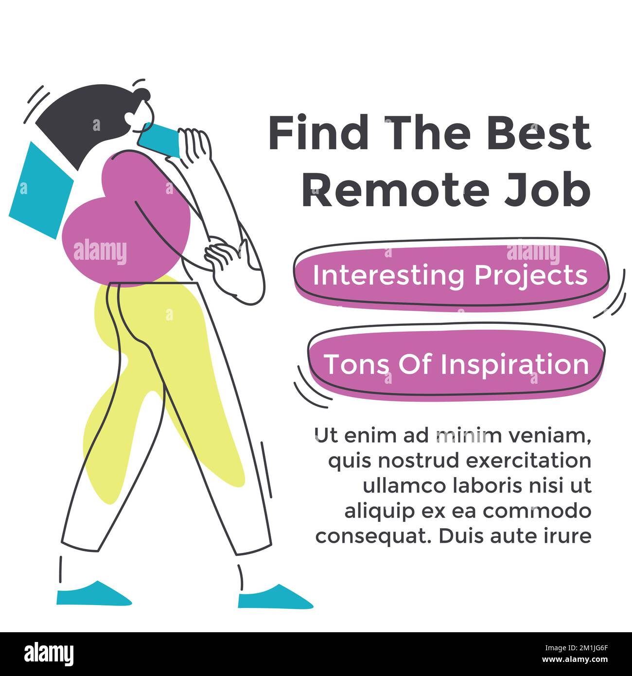 Find best remote job, interesting projects vector Stock Vector Image ...