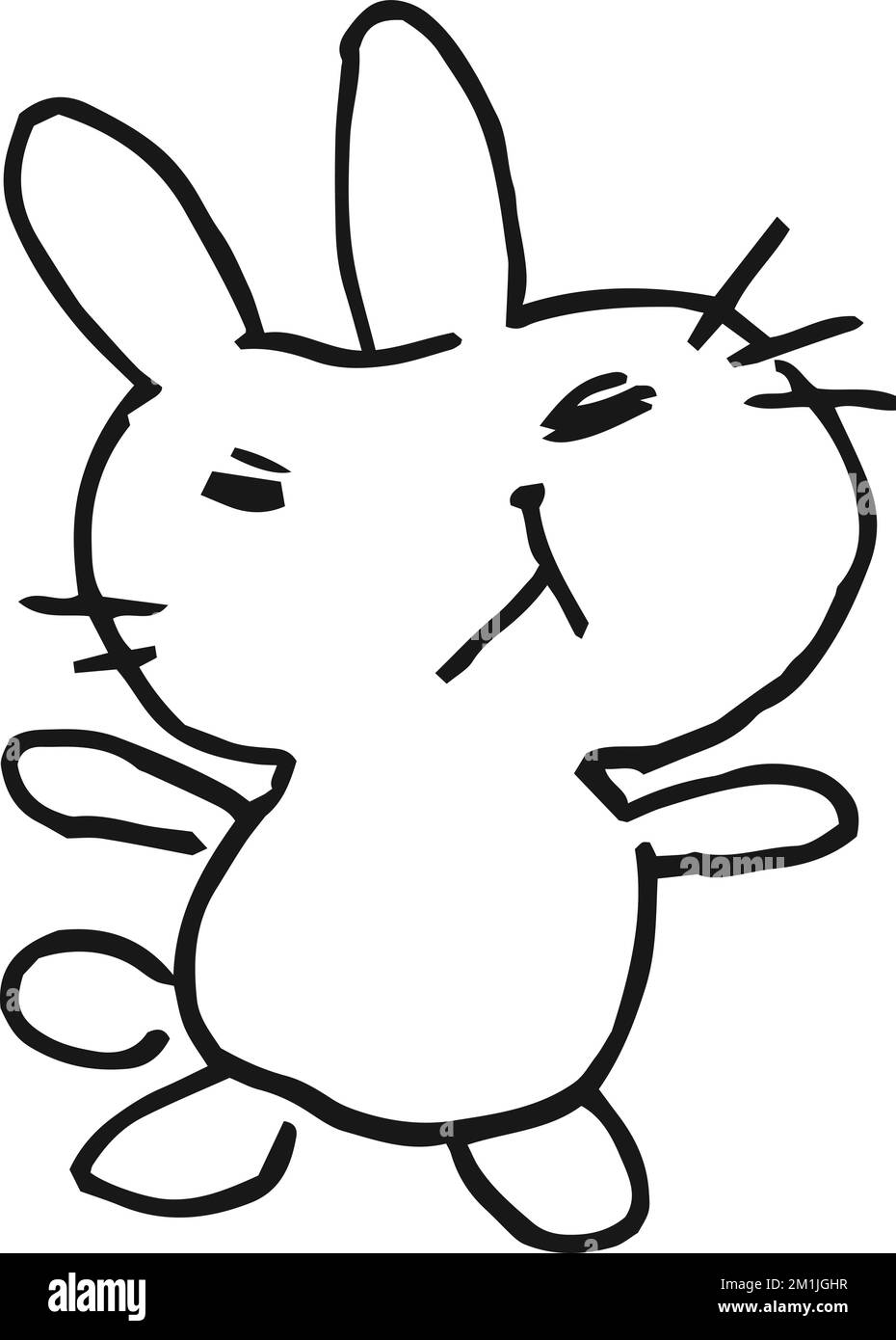 This is a illustration of Clip art of rabbit in children doodle style ...