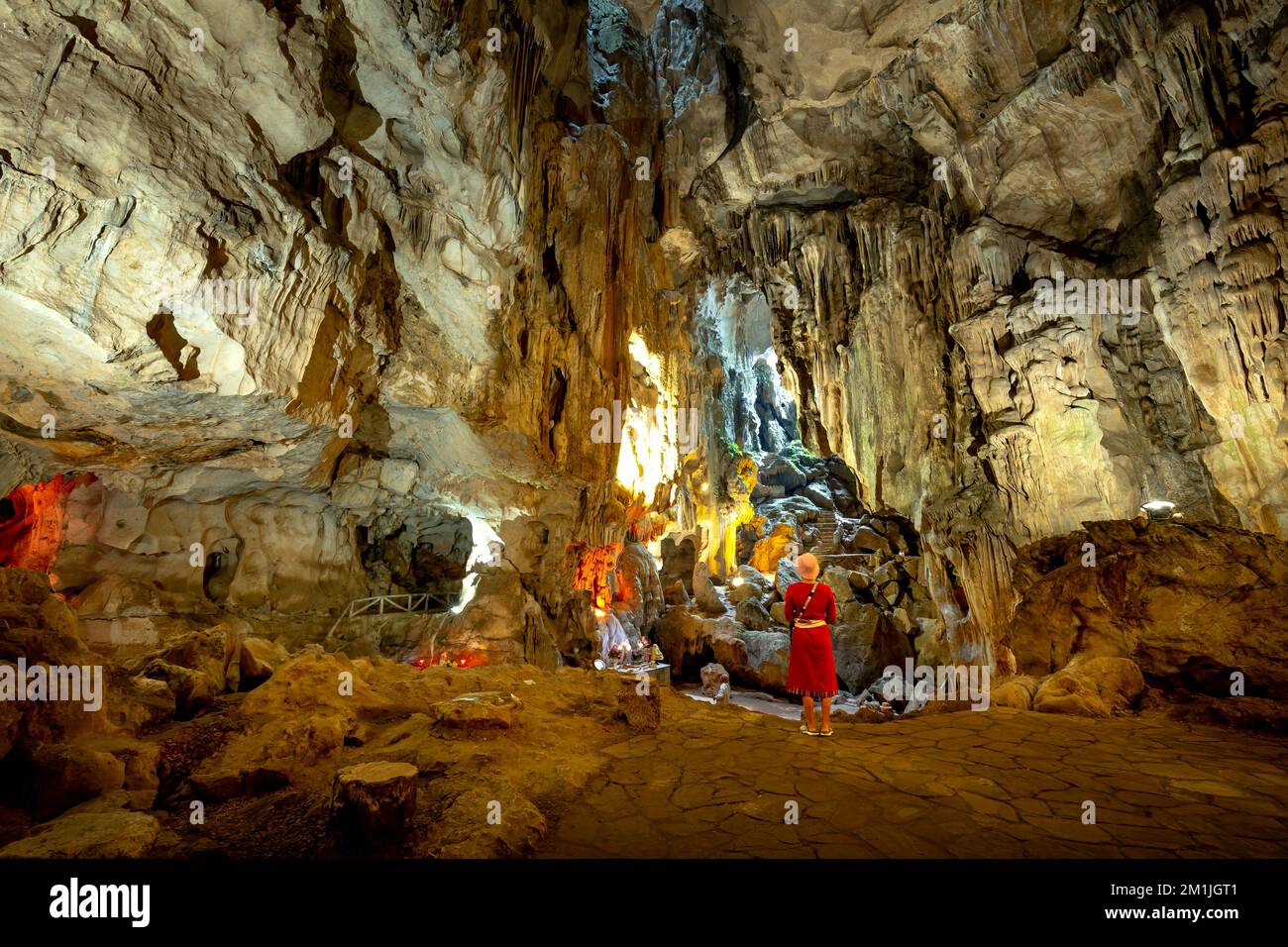 Tam Thanh Pagoda, Vietnam November 14, 2022 Tourists visit Tam Thanh Pagoda. This is a