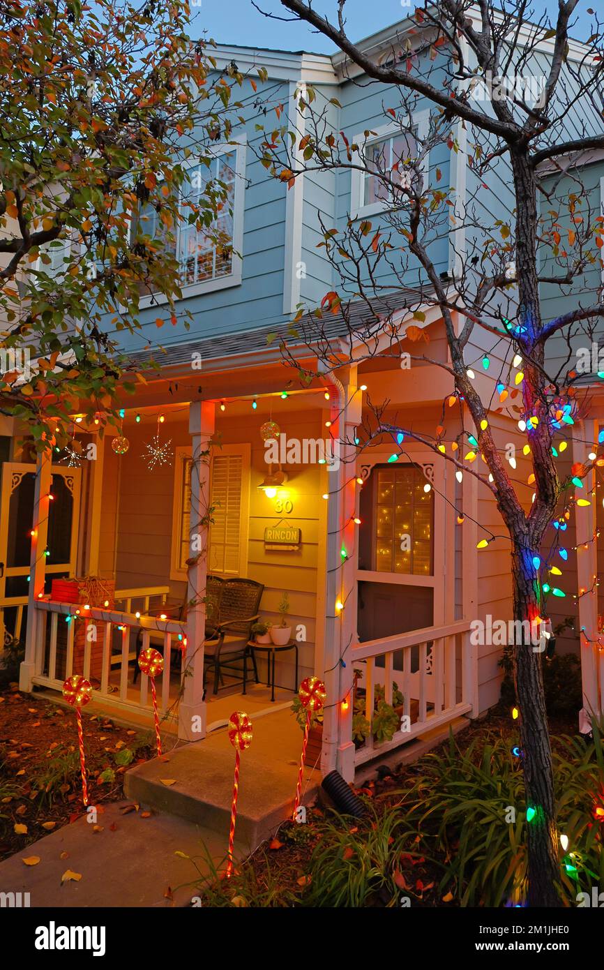 Christmas lights in Carpinteria California Stock Photo Alamy