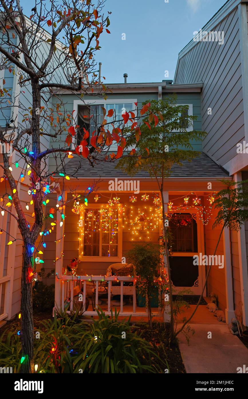 Christmas lights in Carpinteria California Stock Photo Alamy
