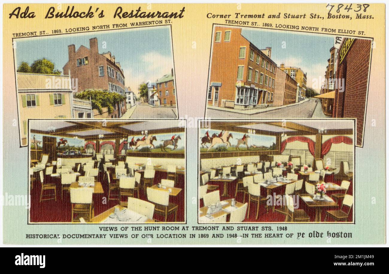Ada Bullock's Restaurant, corner Tremont and Stuart Sts., Boston, Mass ...