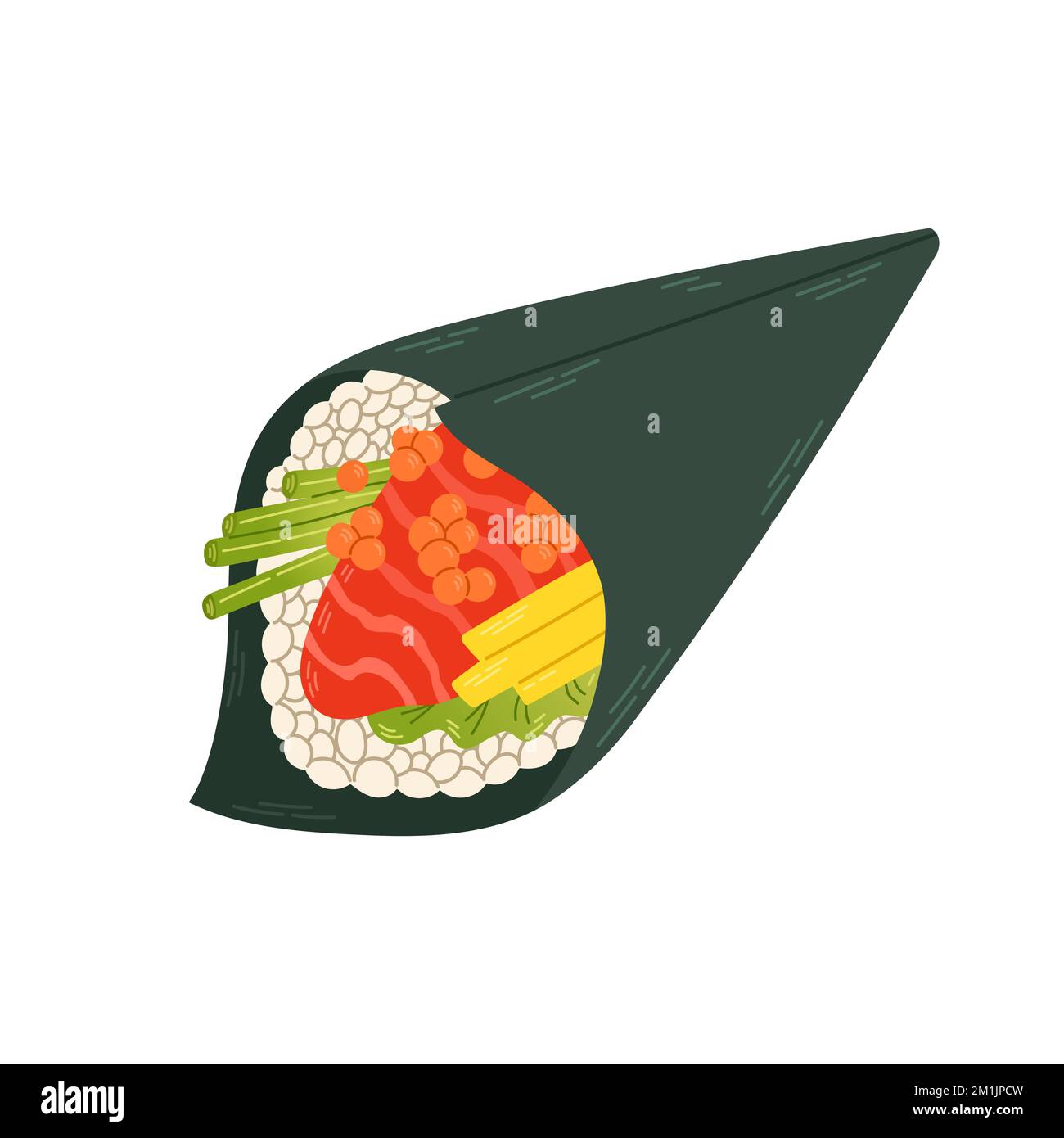 Temaki japan asian food vector logo design pack isolated on white background Stock Vector
