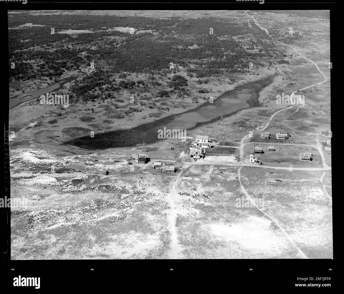 Aerial view of NDF Station , Signal stations, NDF Station. Photographs of the First Naval District Stock Photo