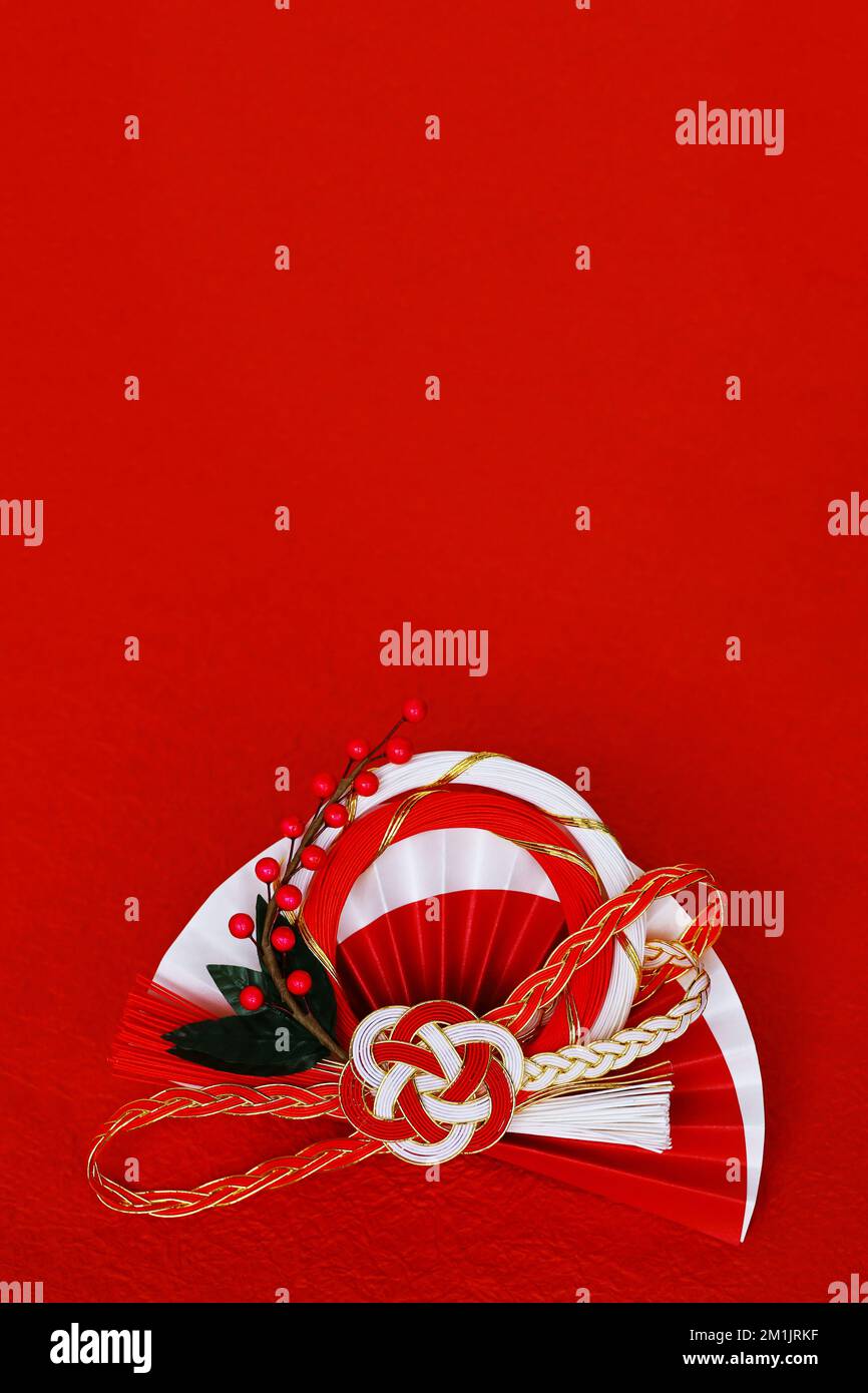 Still life of Japanese New Year decorations as material for New Year's