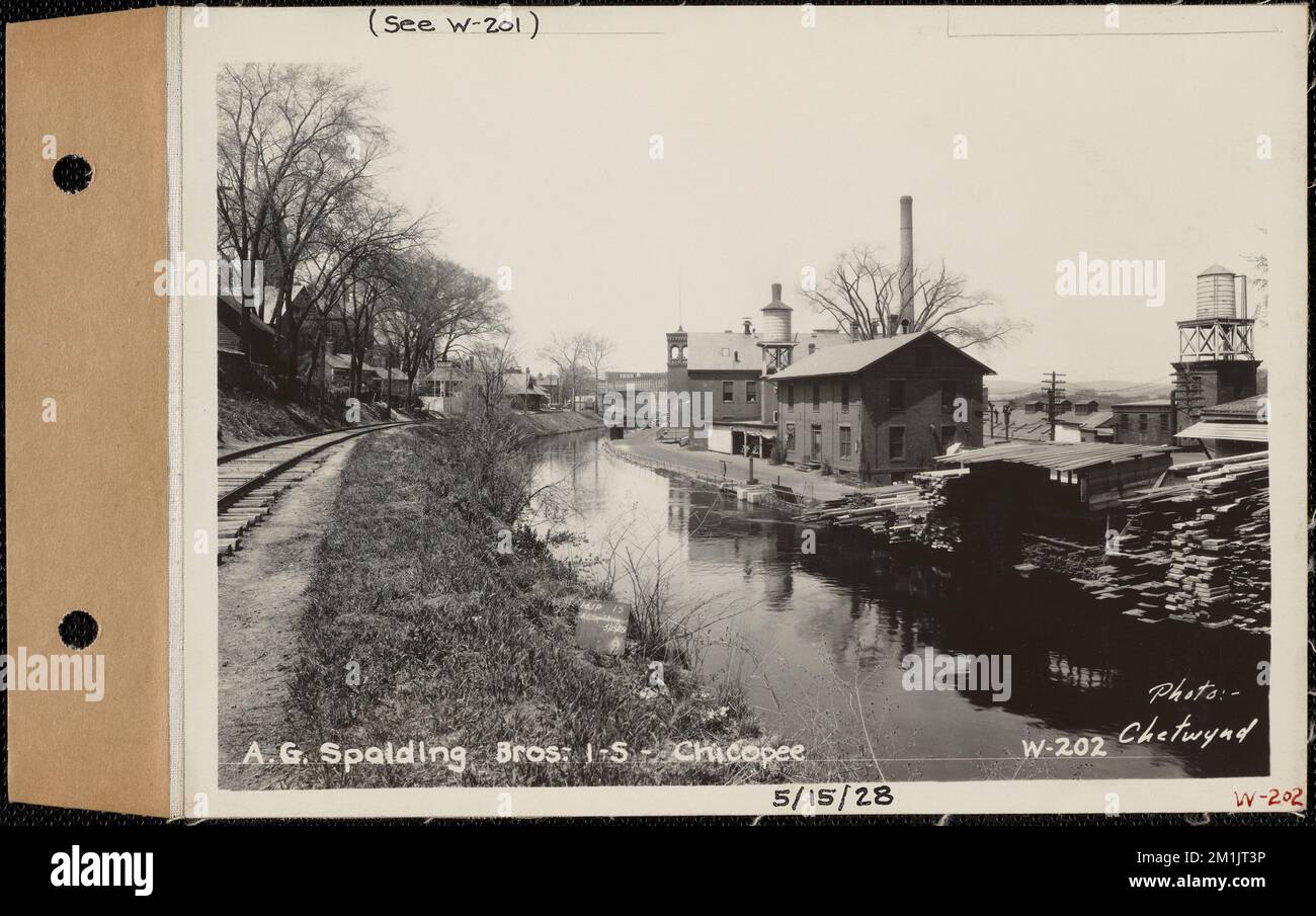 A.G. Spalding Brothers Co., 1-S, Chicopee, Mass., May 15, 1928 , Stream-gaging stations, waterworks, real estate, factories structures, watershed sanitary conditions Stock Photo