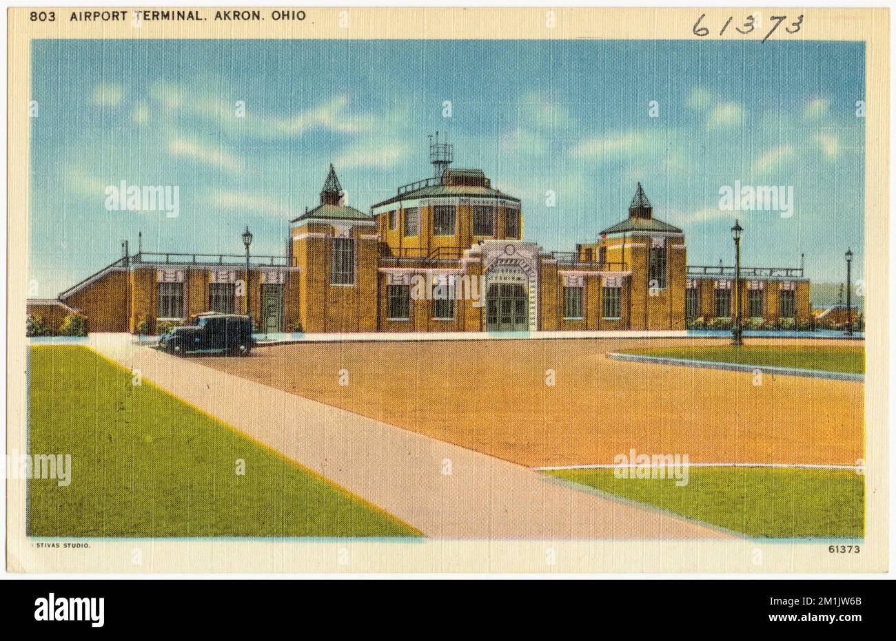 Airport terminal, Akron, Ohio , Airports, Tichnor Brothers Collection, postcards of the United States Stock Photo