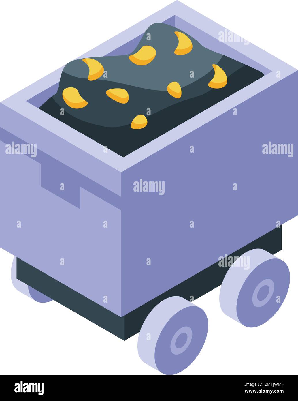 Mining cart icon isometric vector. Gold mine. Dig golden Stock Vector ...