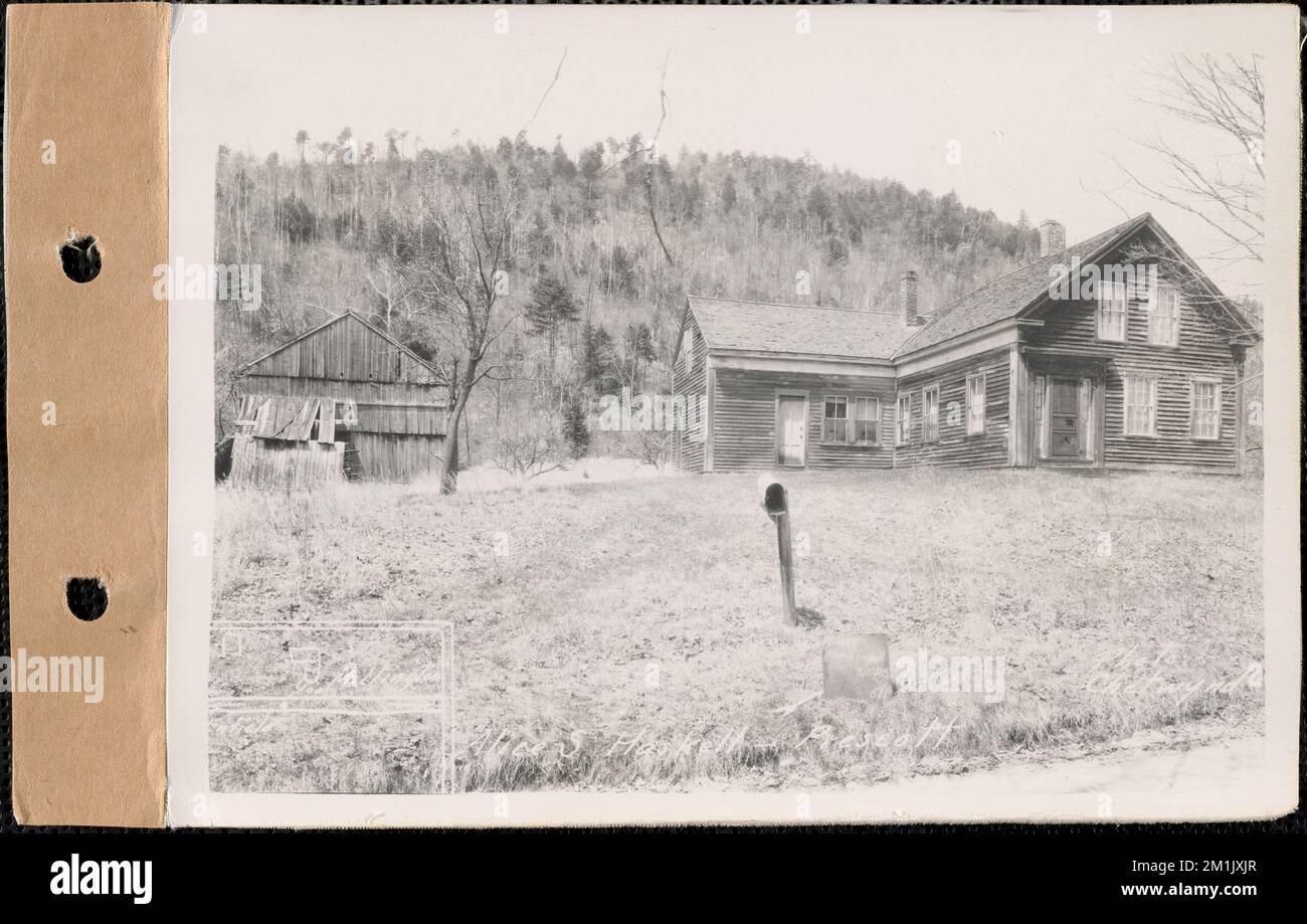 Alice S. Haskell, house, barn, Prescott, Mass., May 10, 1928 : Parcel no. 449-12, Alice S. Haskell , waterworks, reservoirs water distribution structures, real estate, residential structures, barns Stock Photo