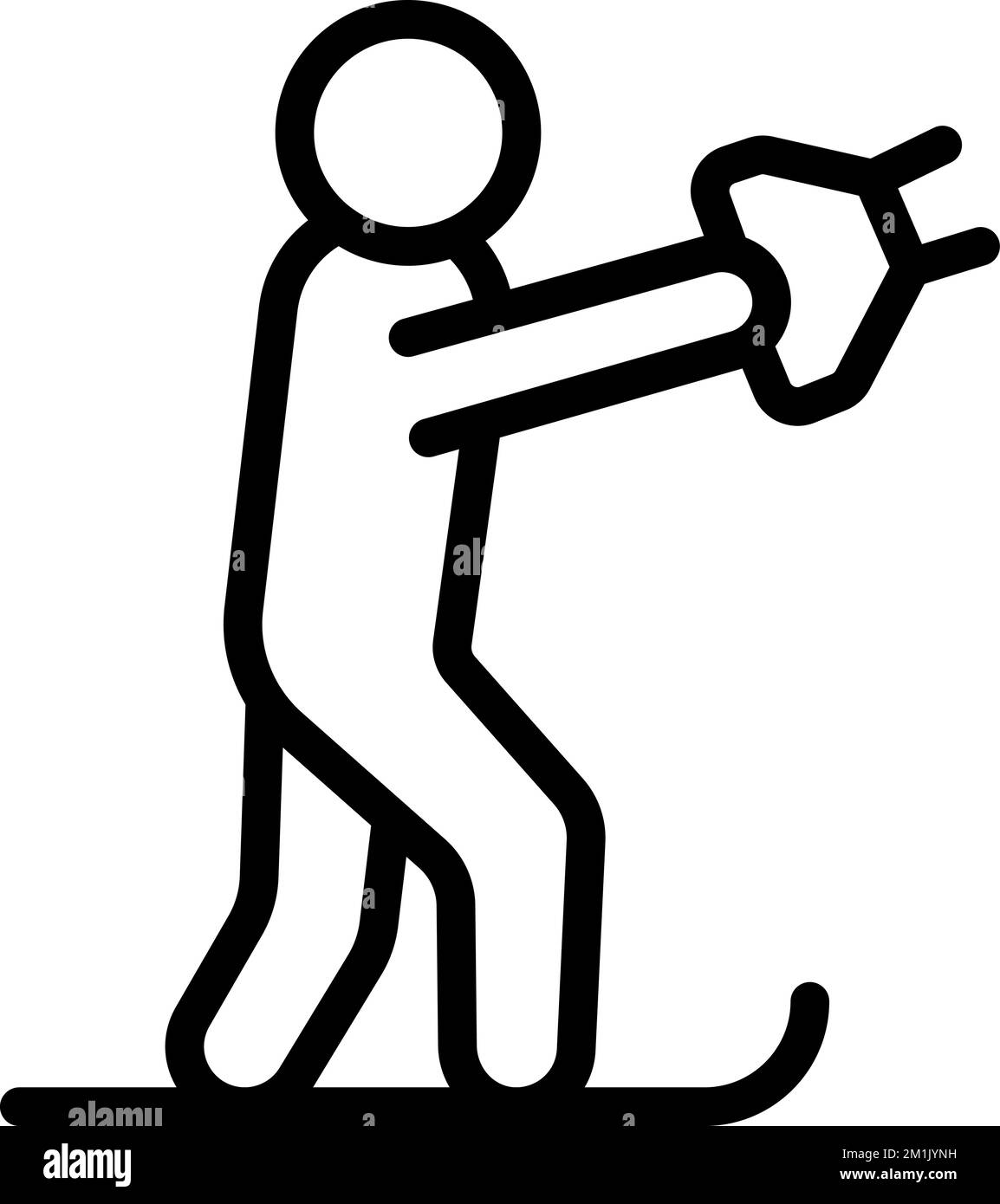 Water ski icon outline vector. Sport summer. Sea vacation Stock Vector