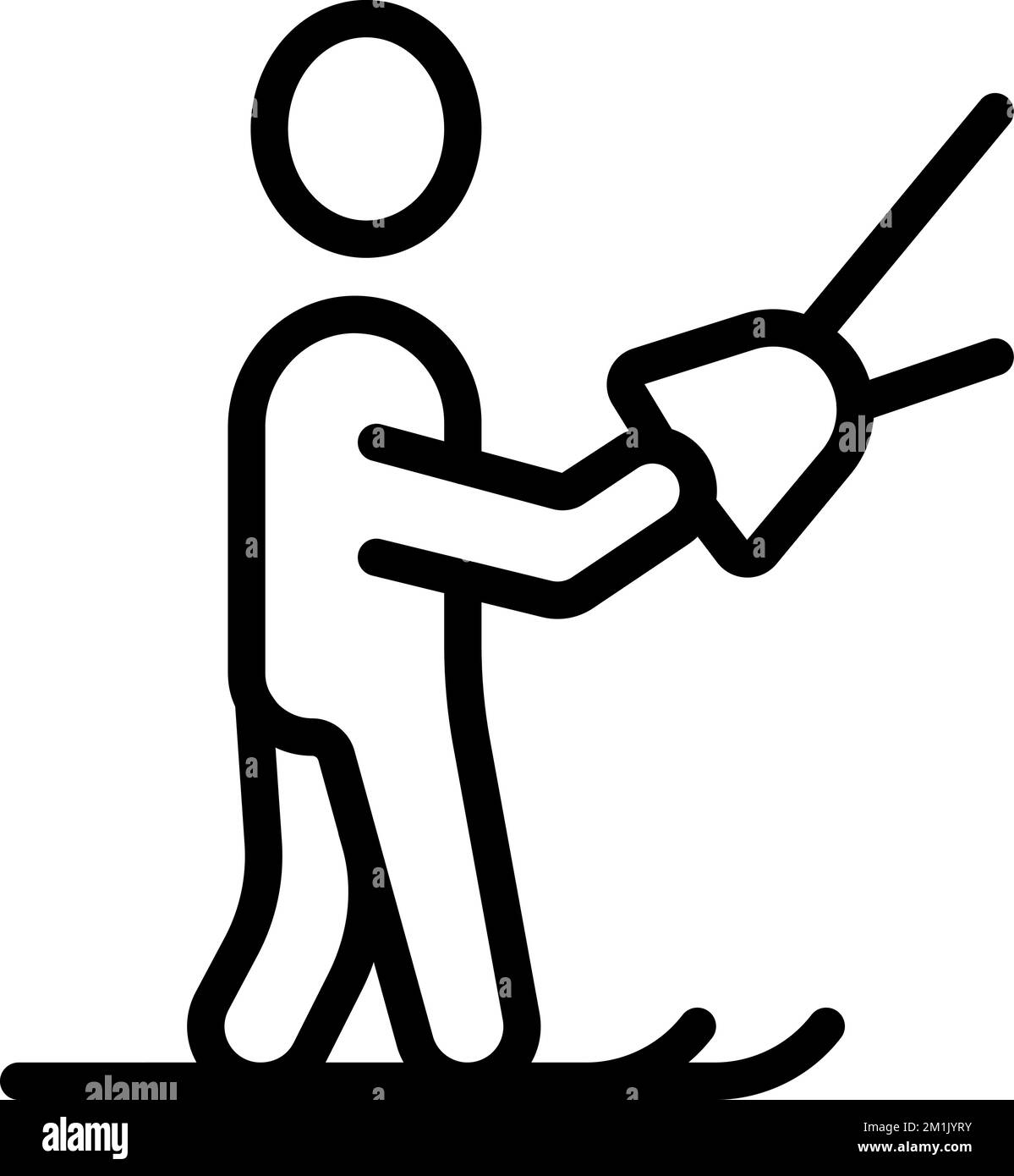 Travel water ski icon outline vector. Summer sea. Recreation beach