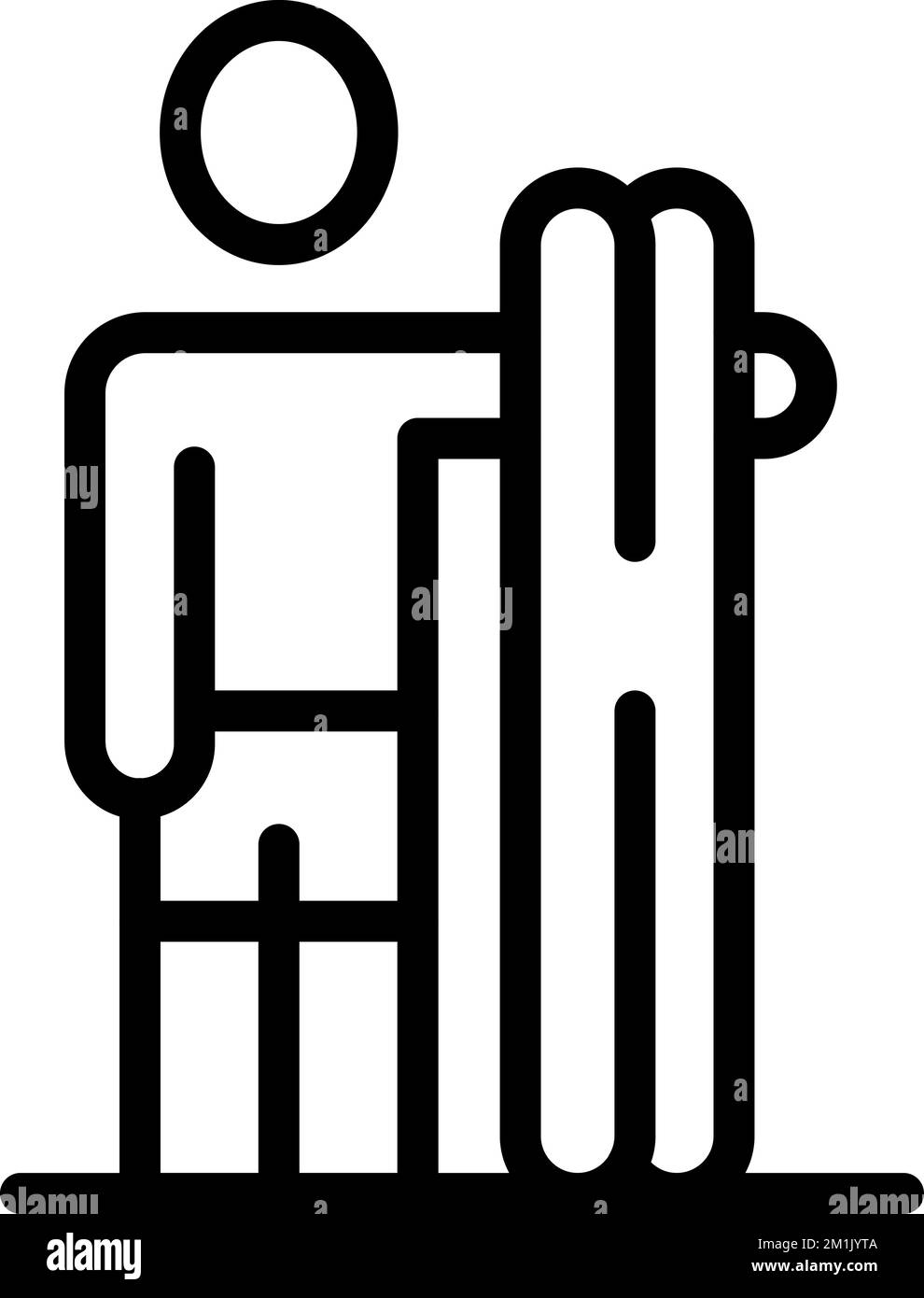 Water ski icon outline vector. Sport summer. Sea fun Stock Vector Image