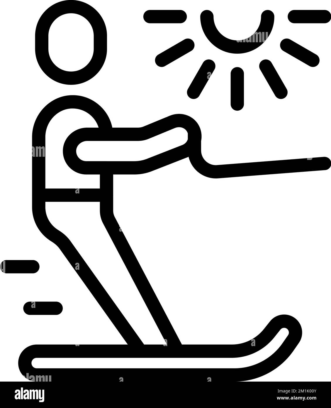 Water ski icon outline vector. Summer sport. Sea skiing Stock Vector