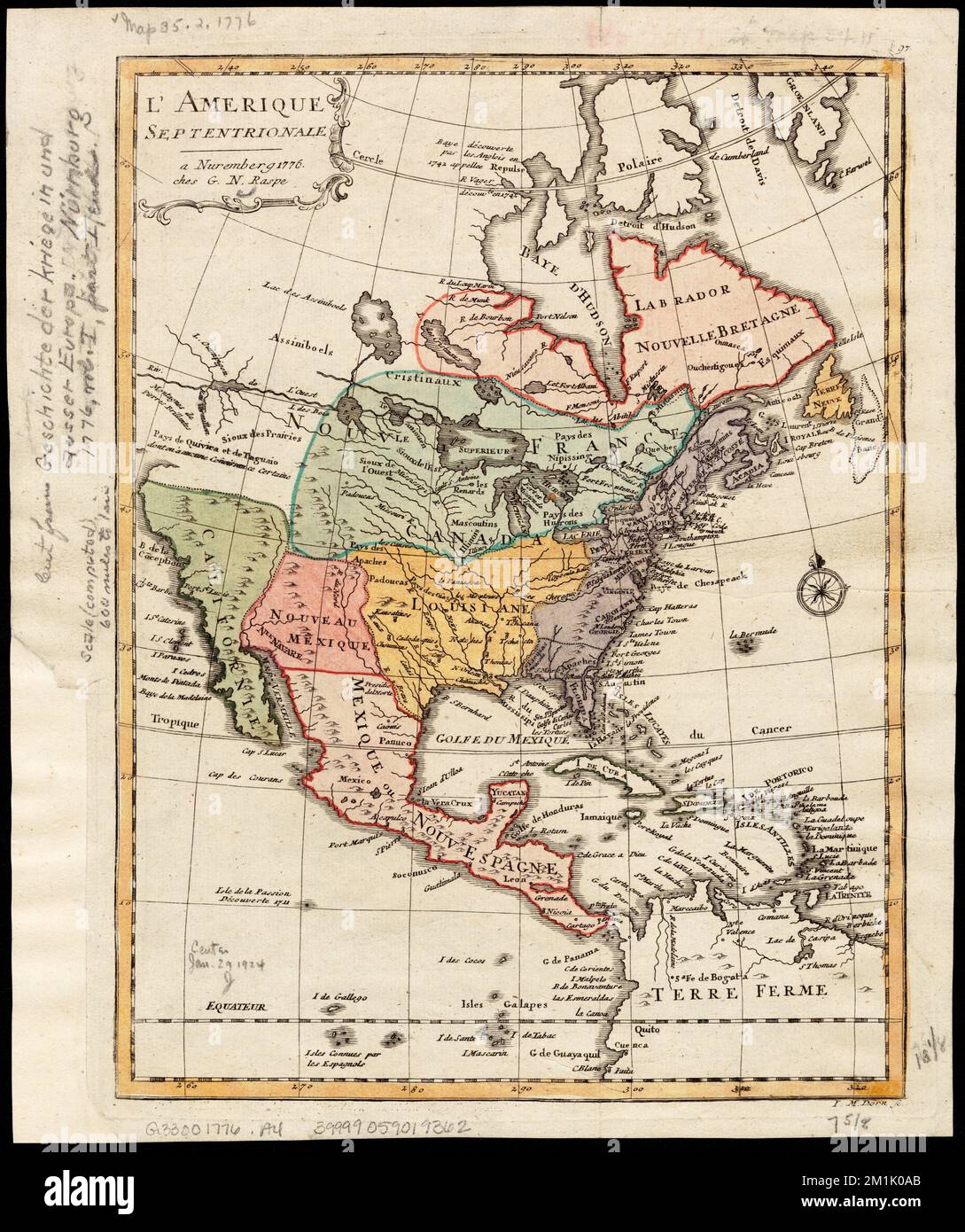 Map of america 1800 hi res stock - Lamerique Septentrionale North America Maps Early Works To 1800 Norman B Leventhal Map Center Collection 2M1K0AB