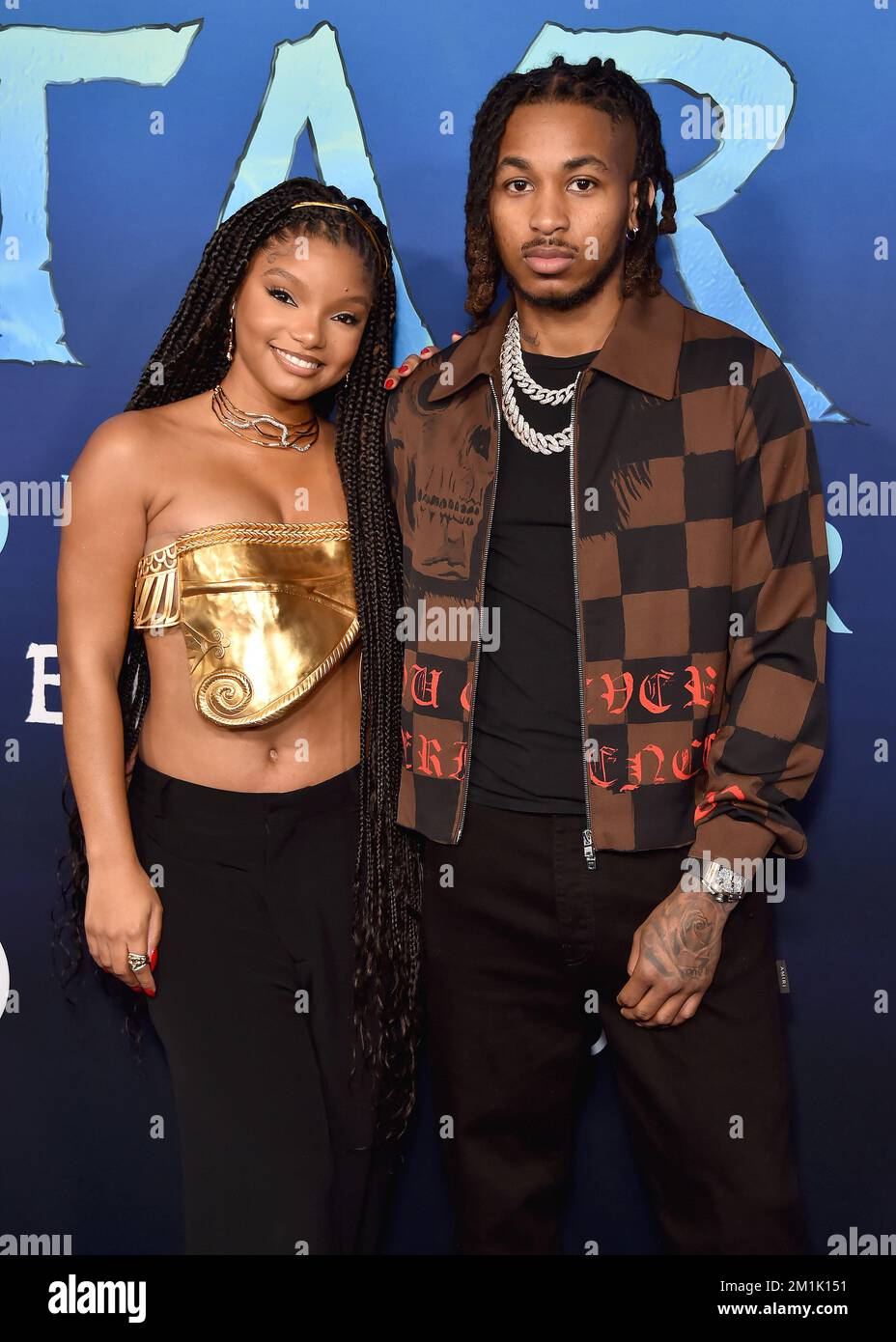 Los Angeles, USA. 12th Dec, 2022. Halle Bailey and DDG walking the red ...