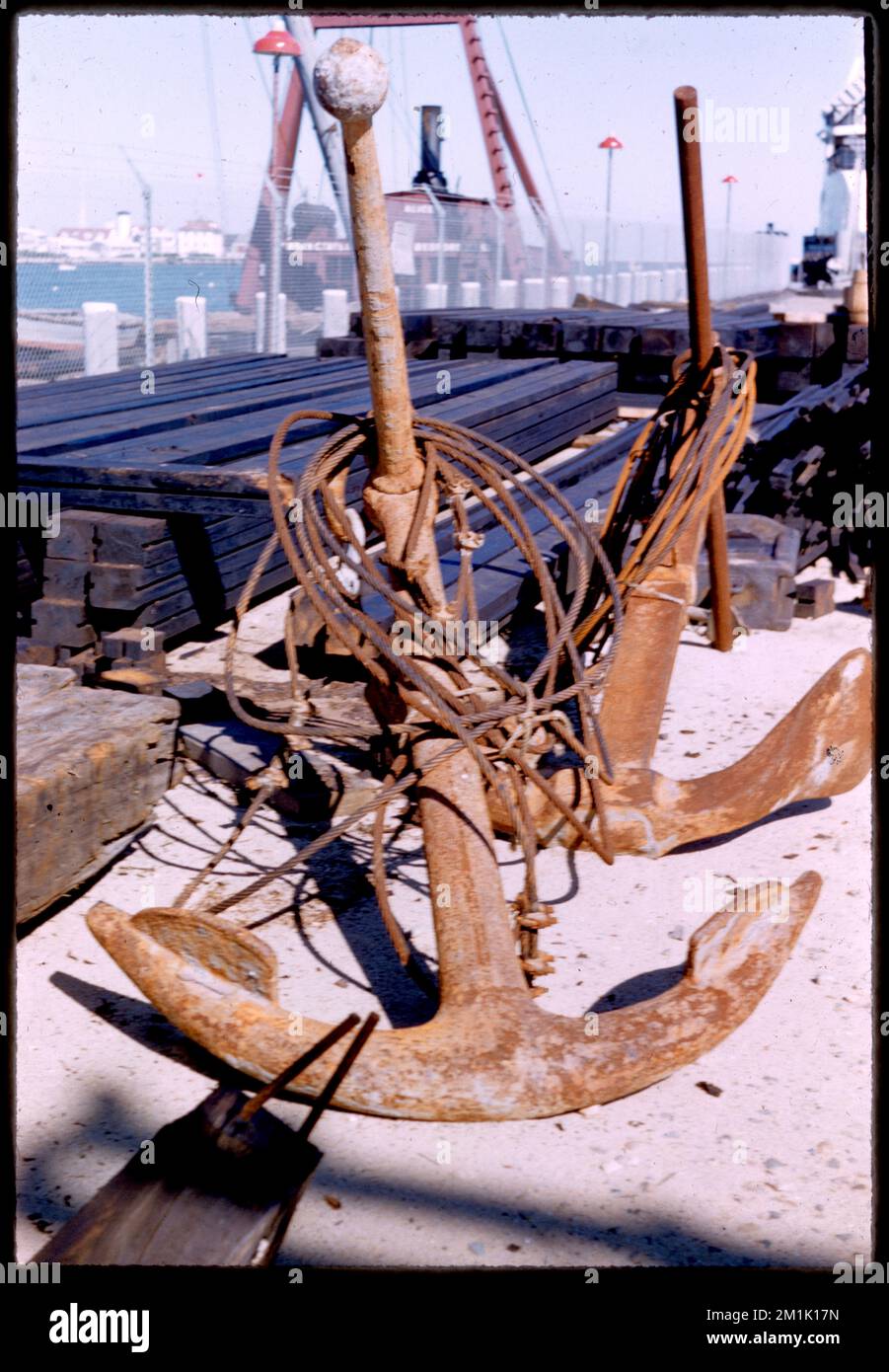 Anchors, Nantucket , Anchors. Edmund L. Mitchell Collection Stock Photo