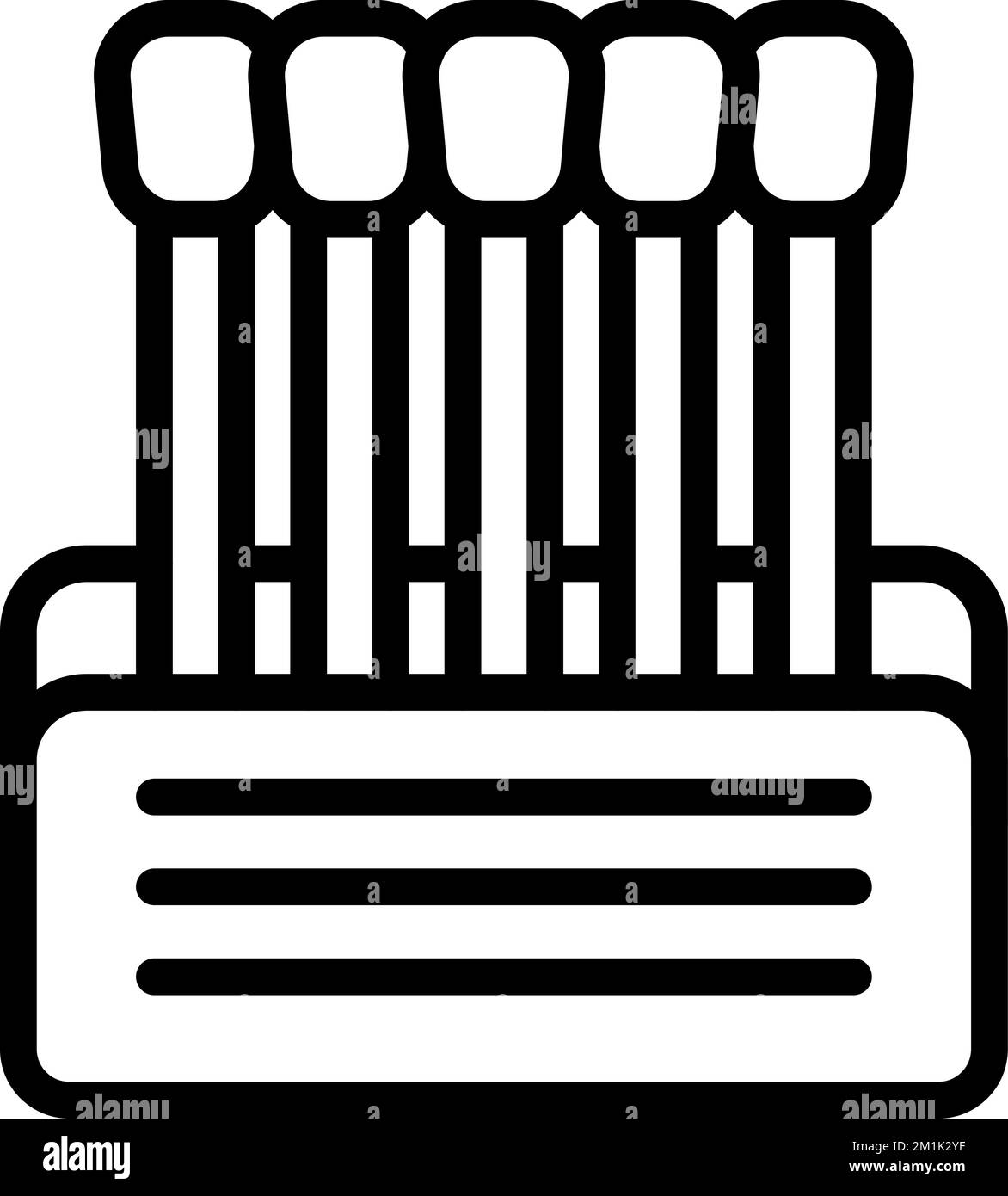 Clean sterile icon outline vector. Wood ear. Makeup stick Stock Vector