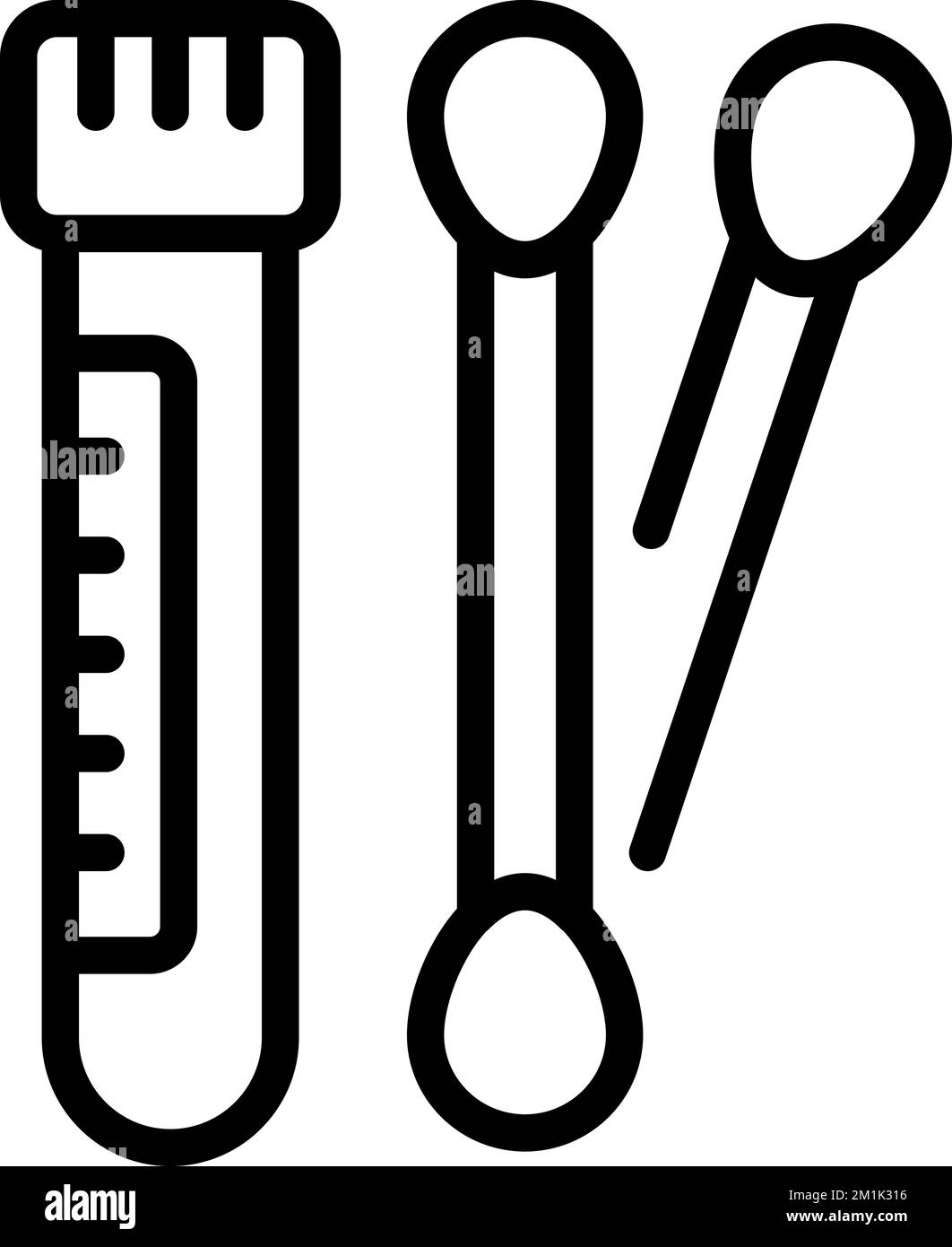 Test tube swab icon outline vector. Sterile wood. Plastic ear Stock ...