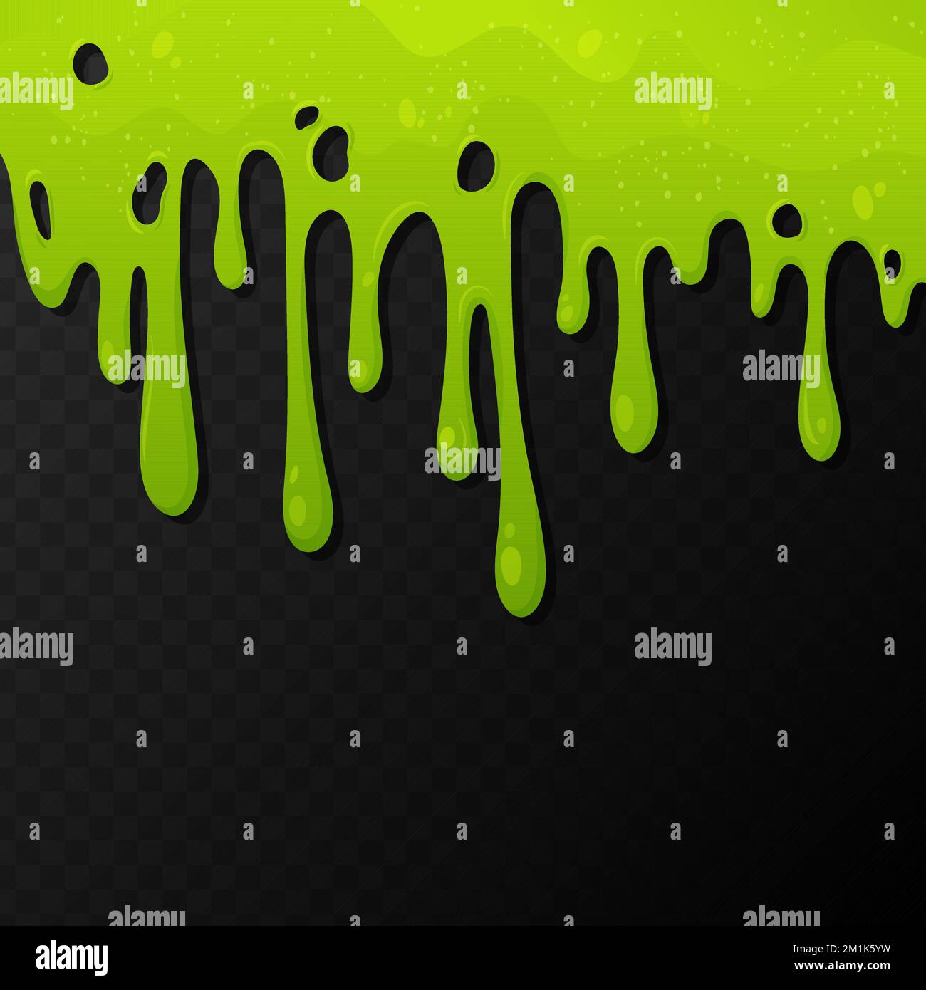Flowing green sticky liquid. Slime drips and flowing. Stock Vector