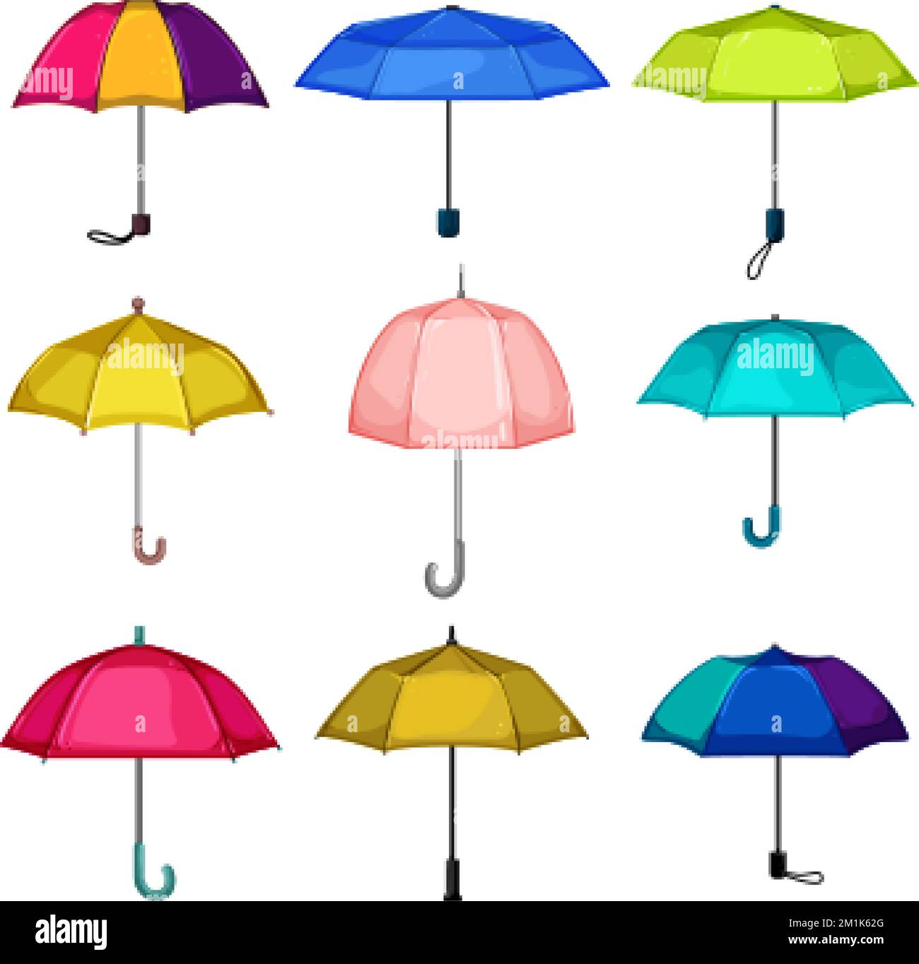 umbrella rain set cartoon vector illustration Stock Vector Image & Art