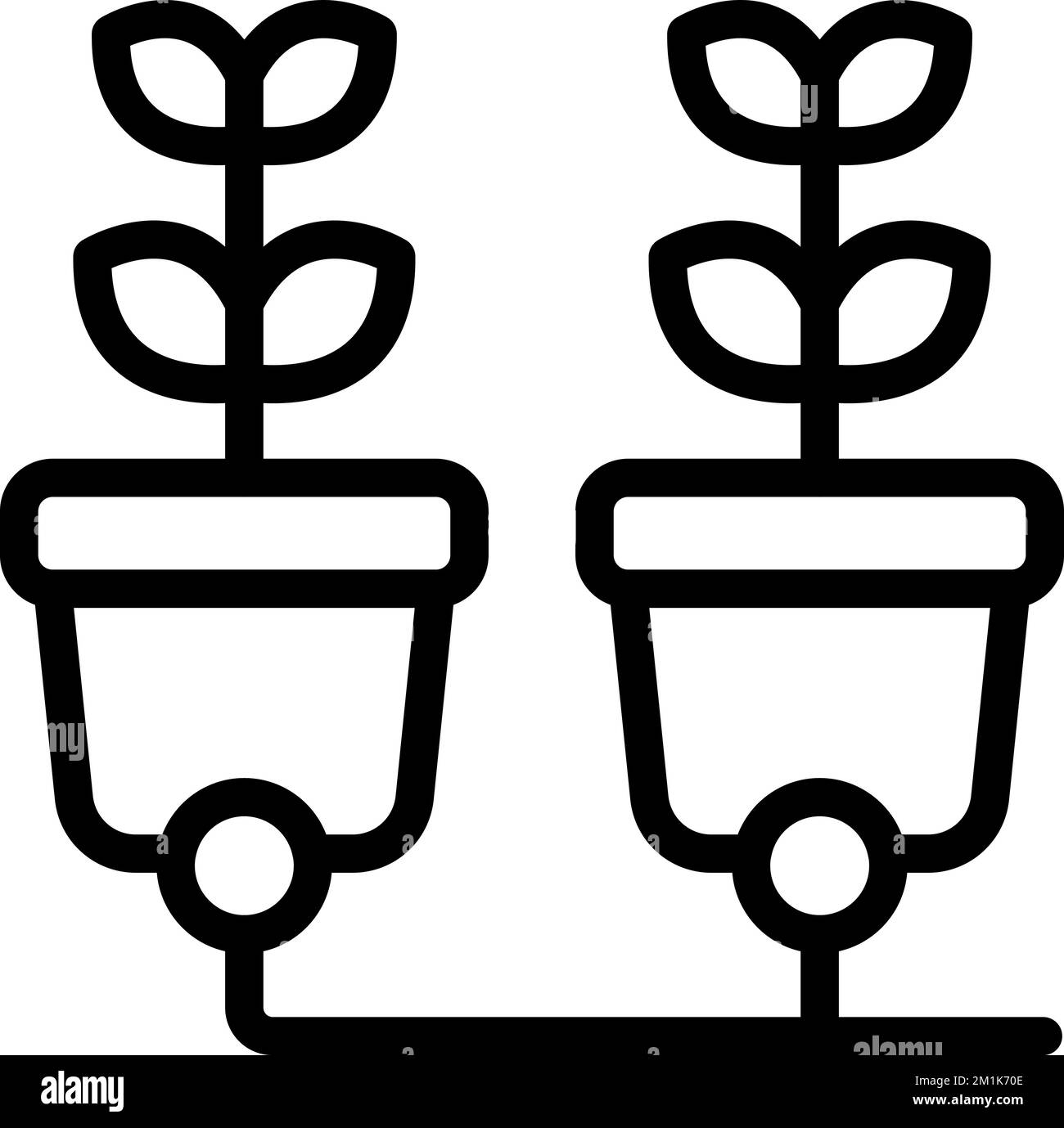 Smart plant pot icon outline vector. Digital future. Sensor data Stock ...