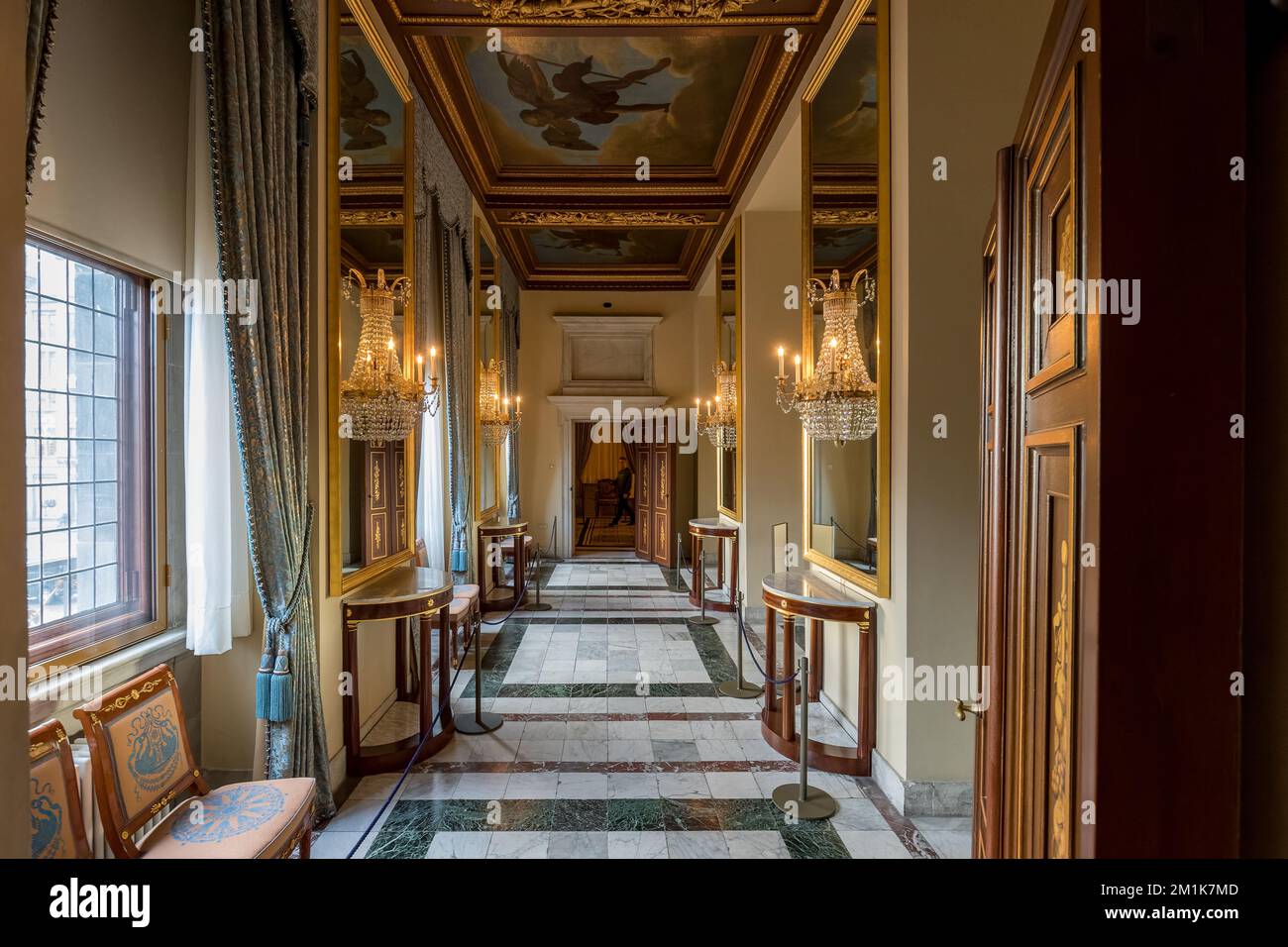The office of the King in the Royal Palace in Amsterdam, Netherlands Stock Photo
