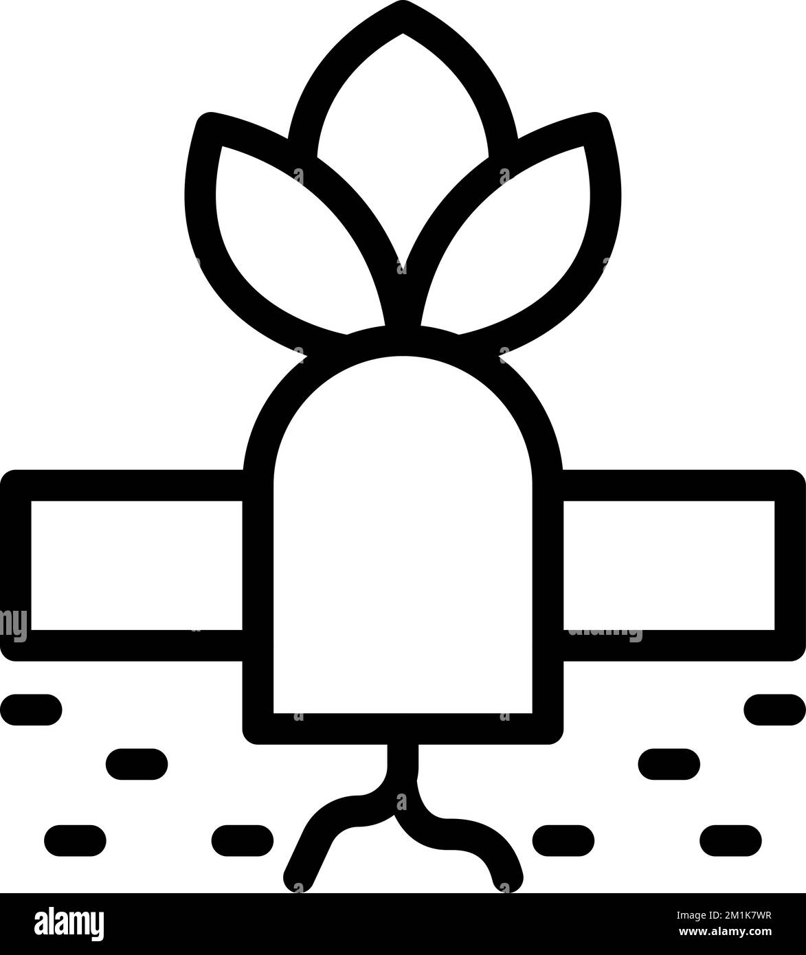 Smart farm icon outline vector. Digital future. Plant sensor Stock ...