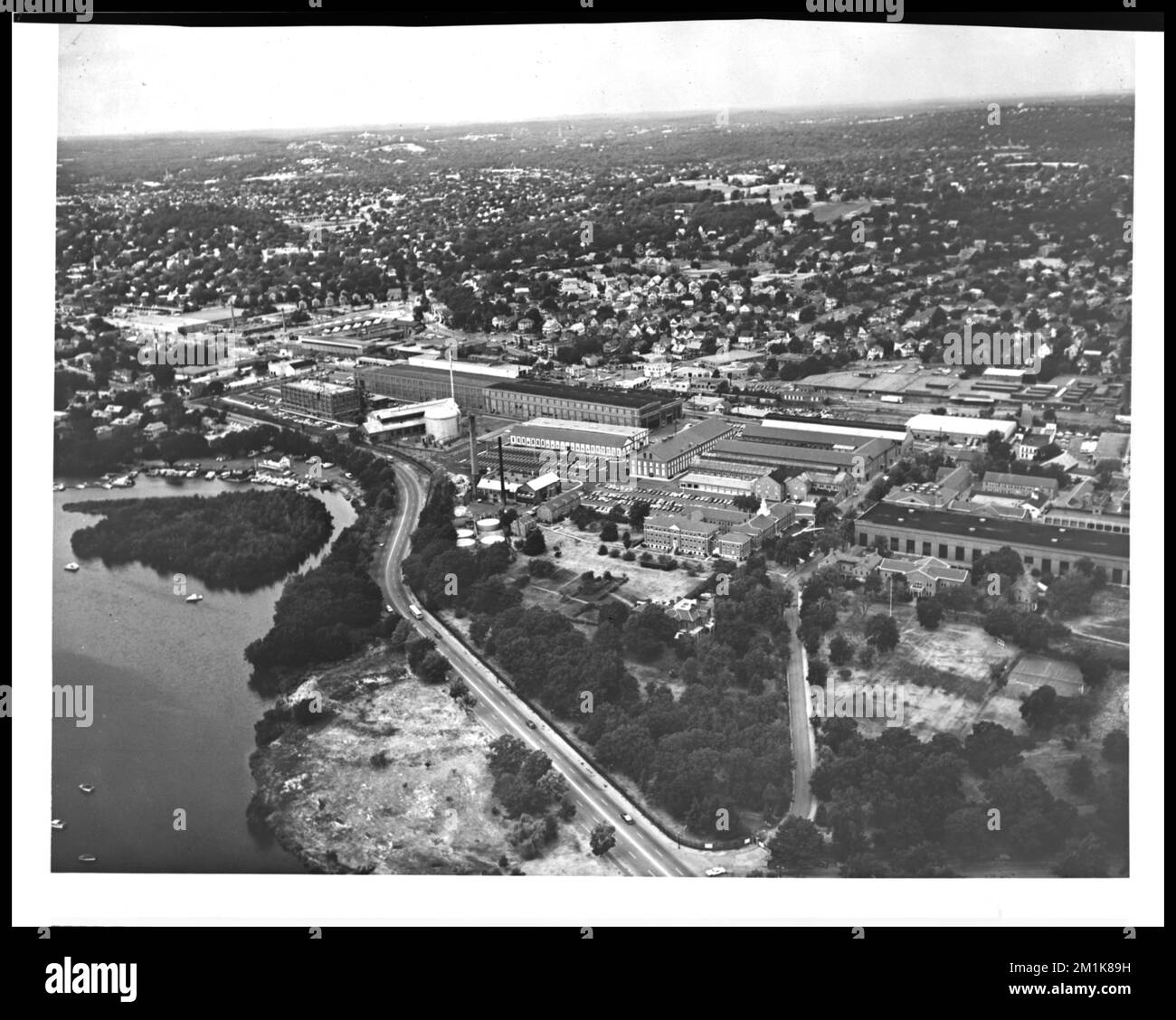 Arial view of Watertown Arsenal , Armories, Watertown Arsenal Mass..  Records of U.S. Army Operational Stock Photo