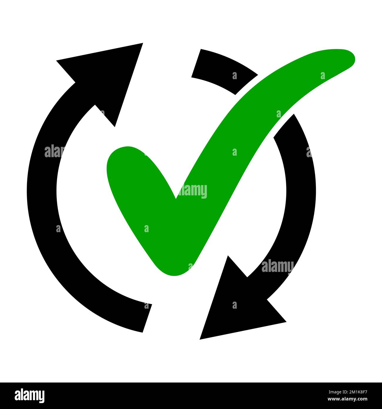 Icon easy effective time, continuous rationally service, check mark arrow Stock Vector