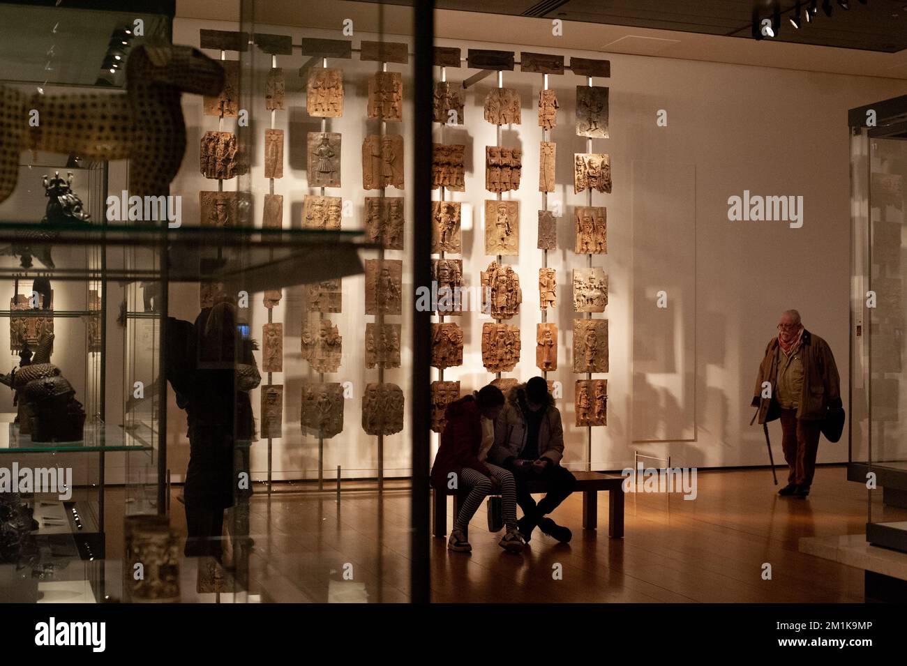 London, UK. 13th Dec, 2022. Visitors to the British Museum in London visit the Benin Bronzes in the Africa gallery (Photo by Jay Shaw Baker/NurPhoto)0 Credit: NurPhoto/Alamy Live News Stock Photo