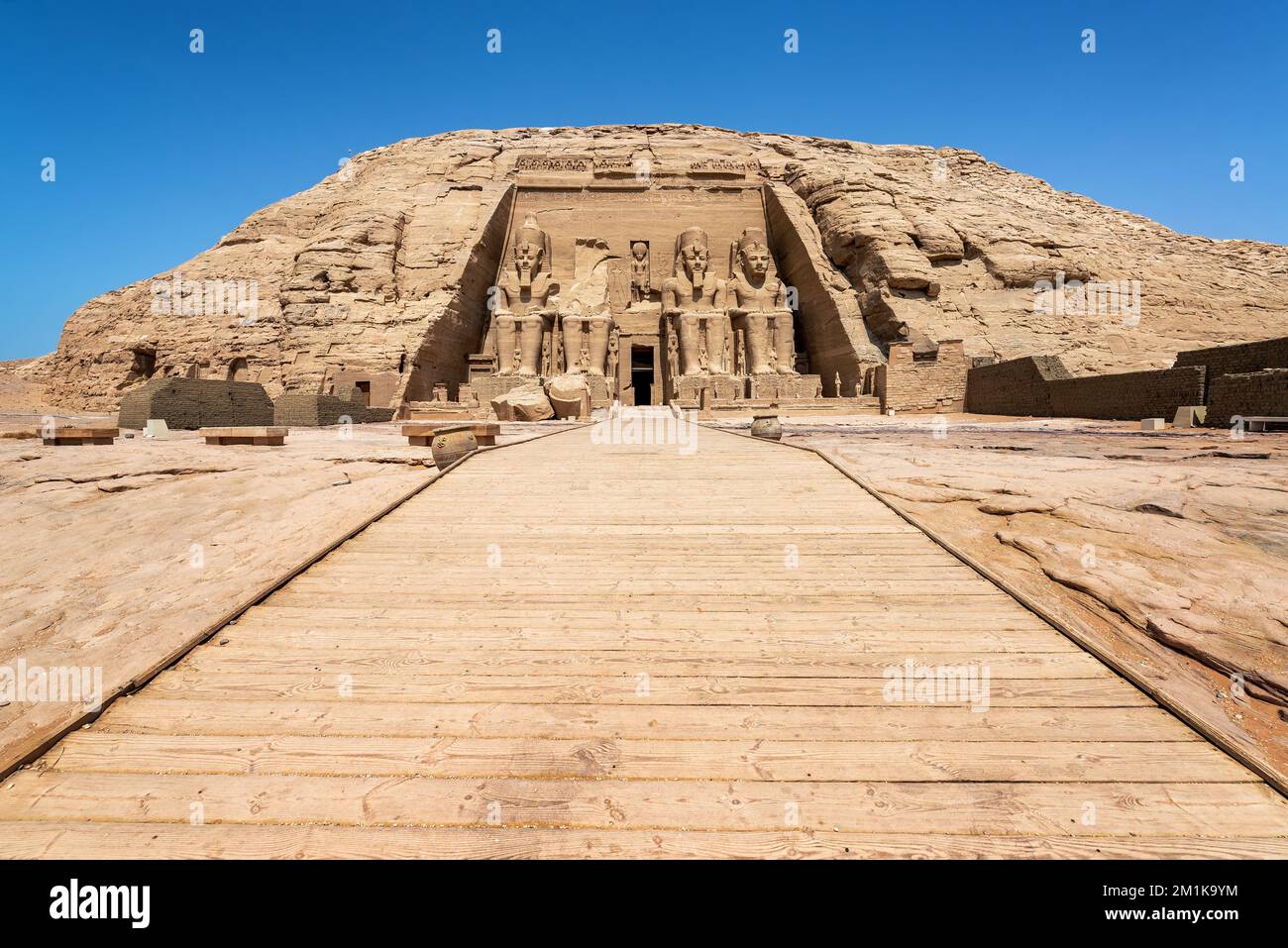 Amazing view of Abu Simbel temple in the south of Egypt Stock Photo