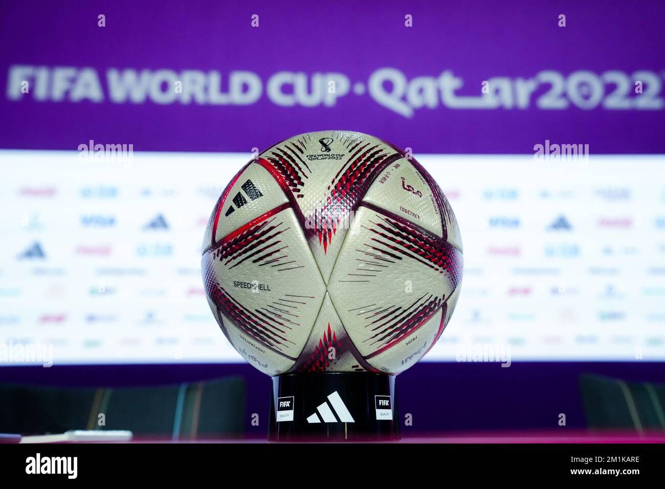 The Adidas Al Hilm football, which will be used during the World Cup ...