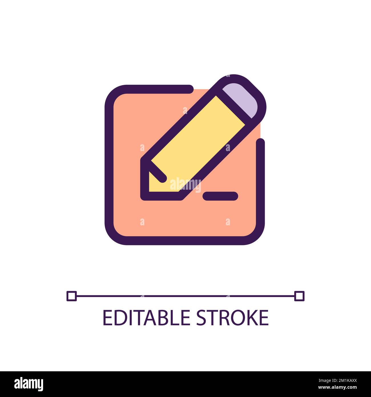 Edit text pixel perfect RGB color ui icon Stock Vector