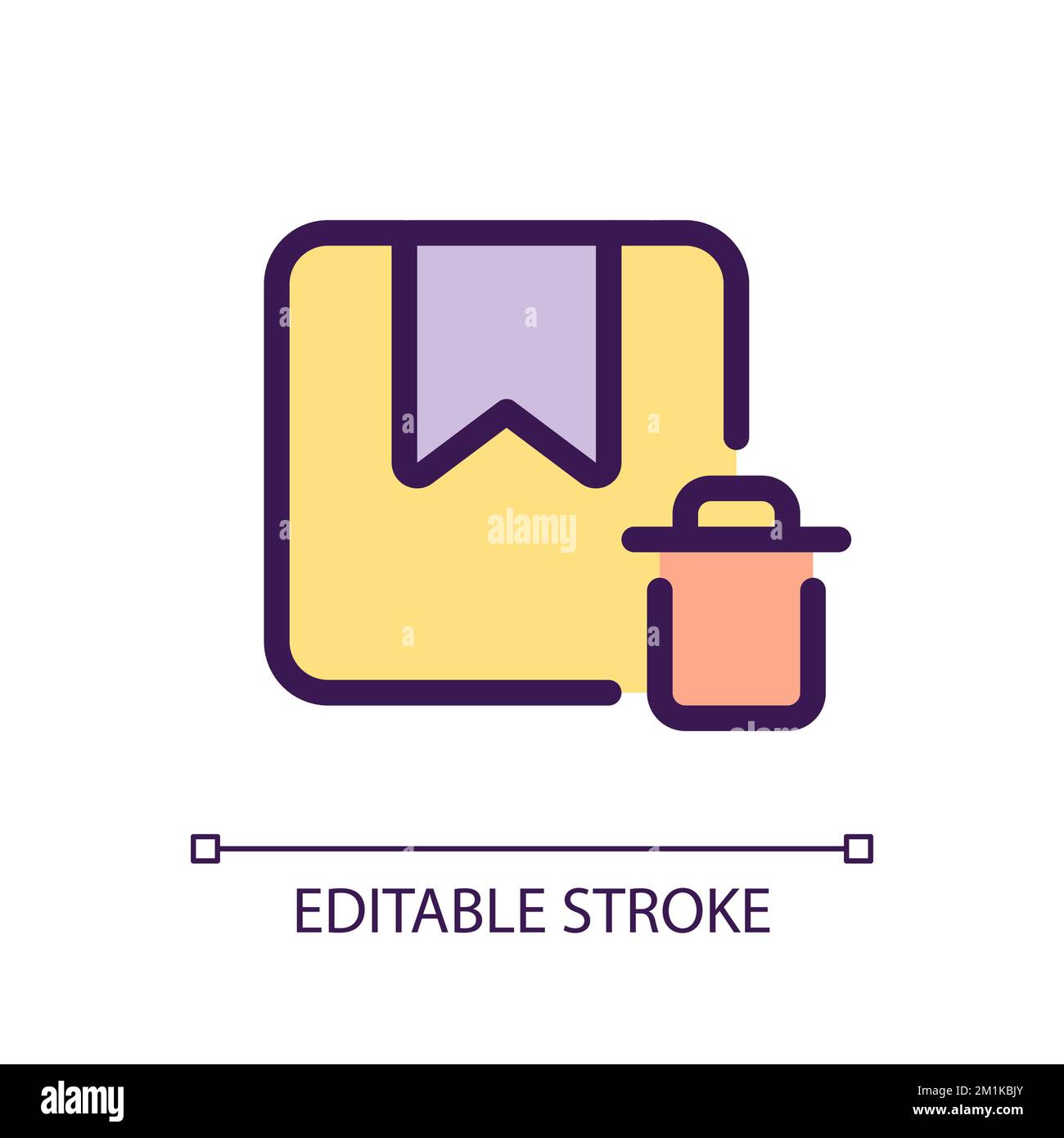 Delete order pixel perfect RGB color ui icon Stock Vector
