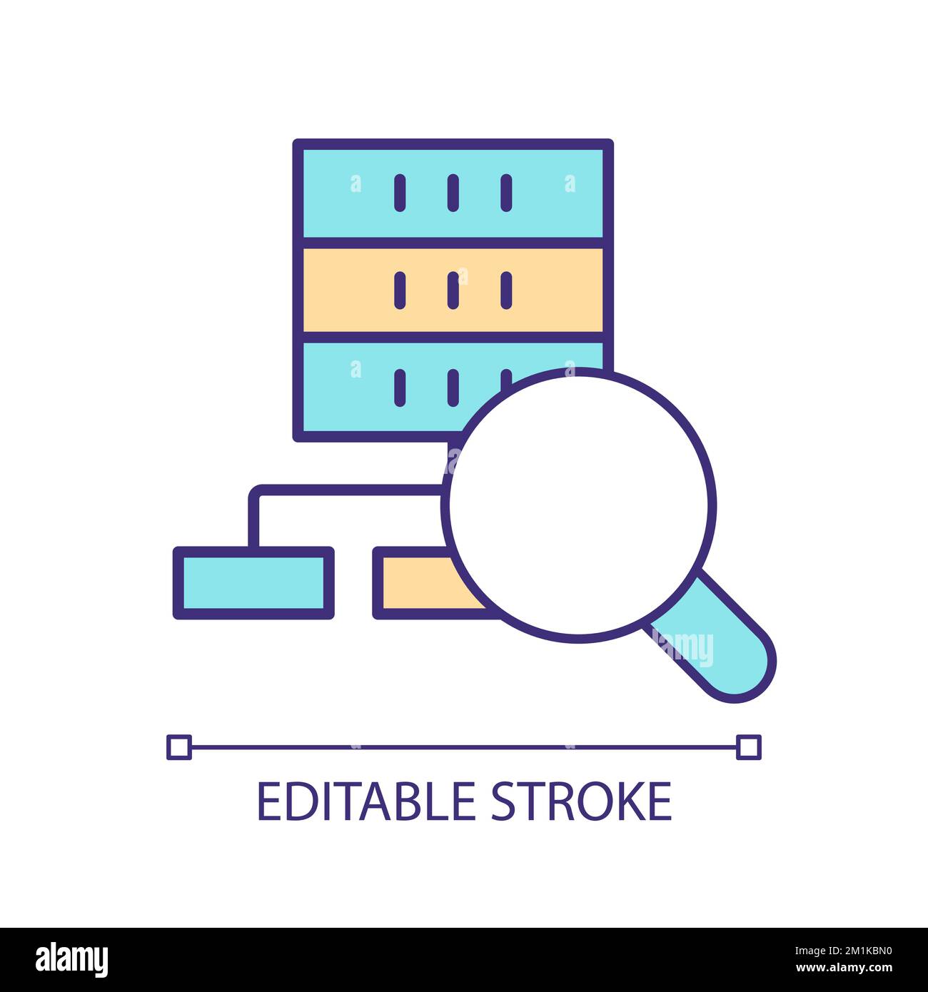 Analyzing workflow RGB color icon Stock Vector