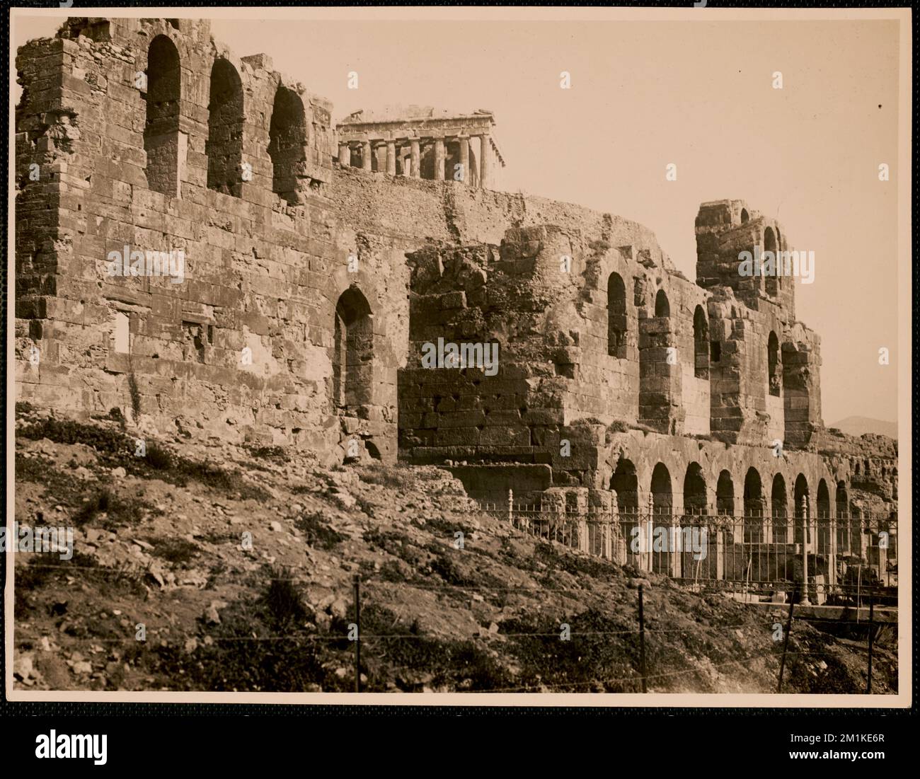 Athens. The Theatre of Herods at the base of the Acropolis from the ...