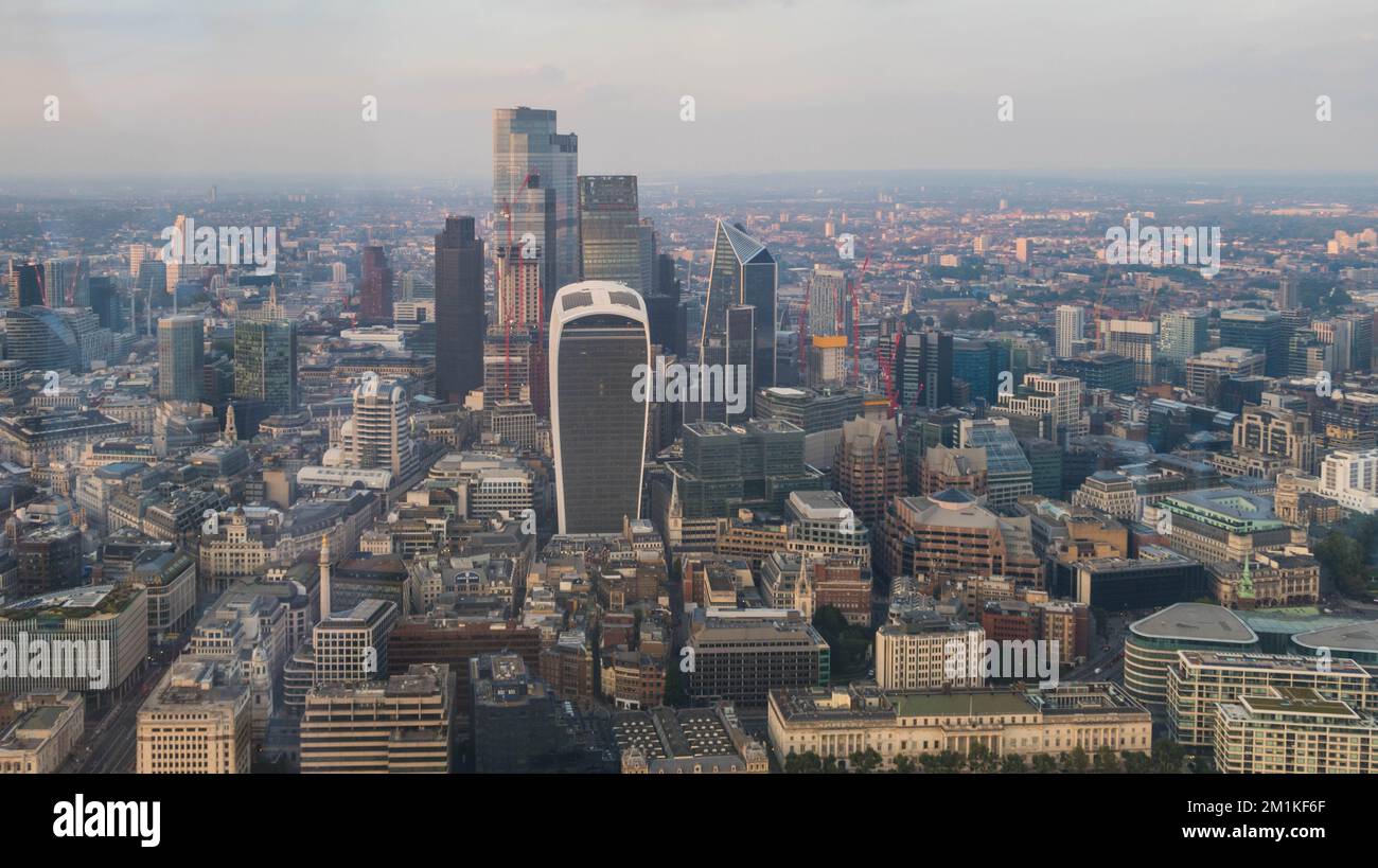 Nice view of the City of London buildings from St Paul's Cathedral Stock Photo