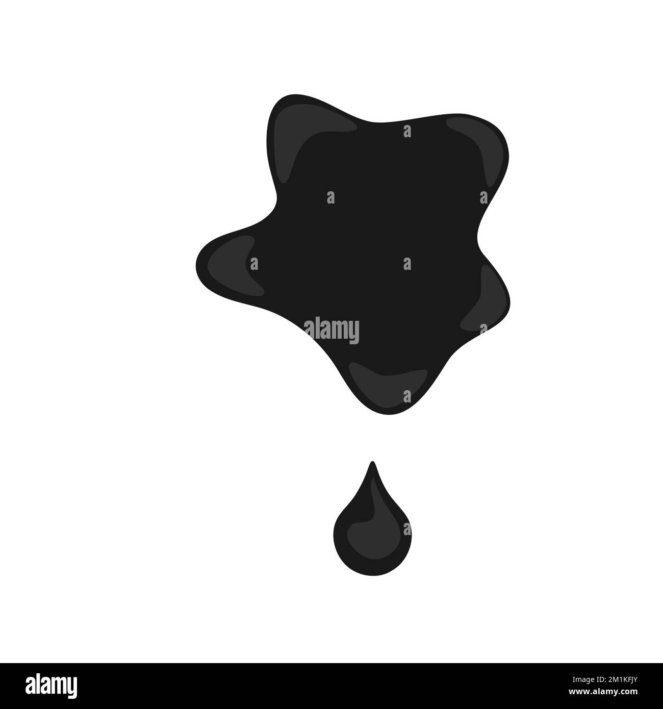 Black oil spill stain with a drop icon Stock Vector