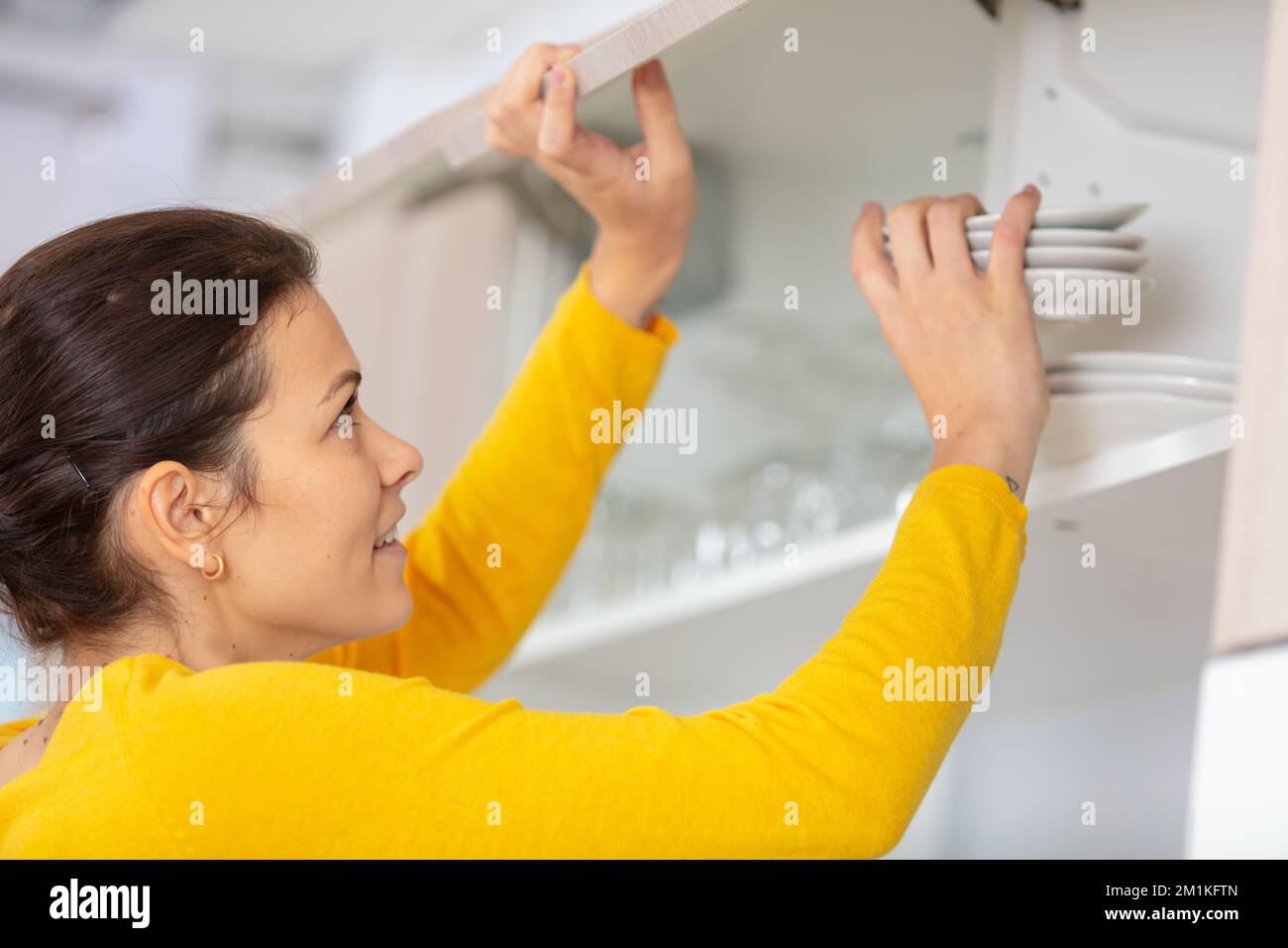 kitchen woman dishwasher home chores concept Stock Photo Alamy