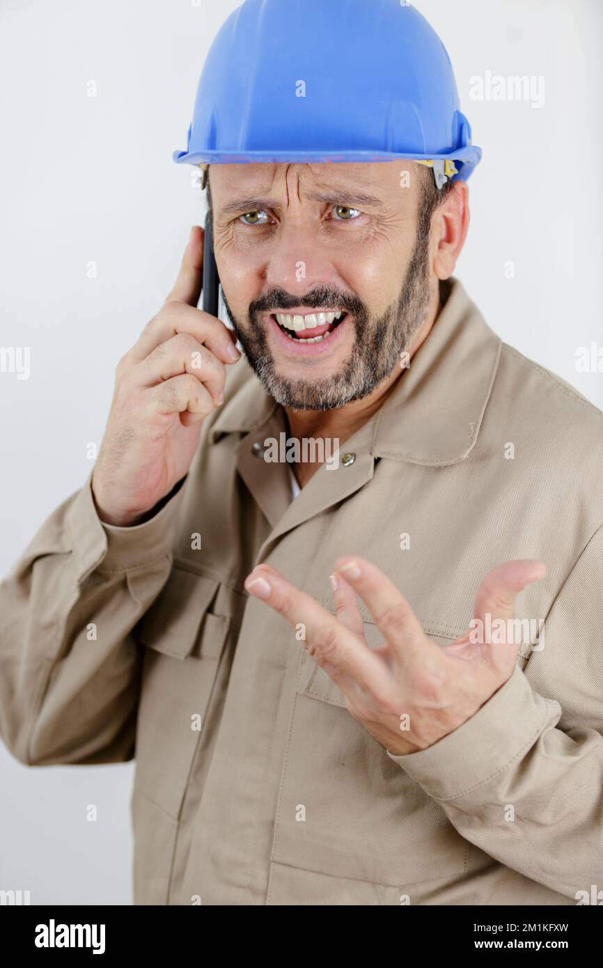 Angry builder hi-res stock photography and images - Alamy