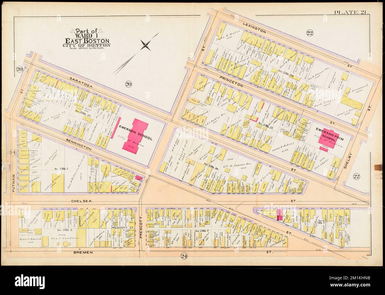 East Boston Zip Code Map Atlas of the city of Boston : East Boston, Mass. : plate 21 , Boston ...
