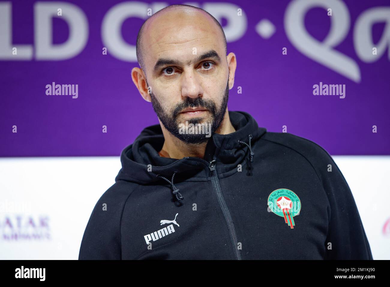 Doha, Catar. 13th Dec, 2022. Morocco coach Walid Regragui during an