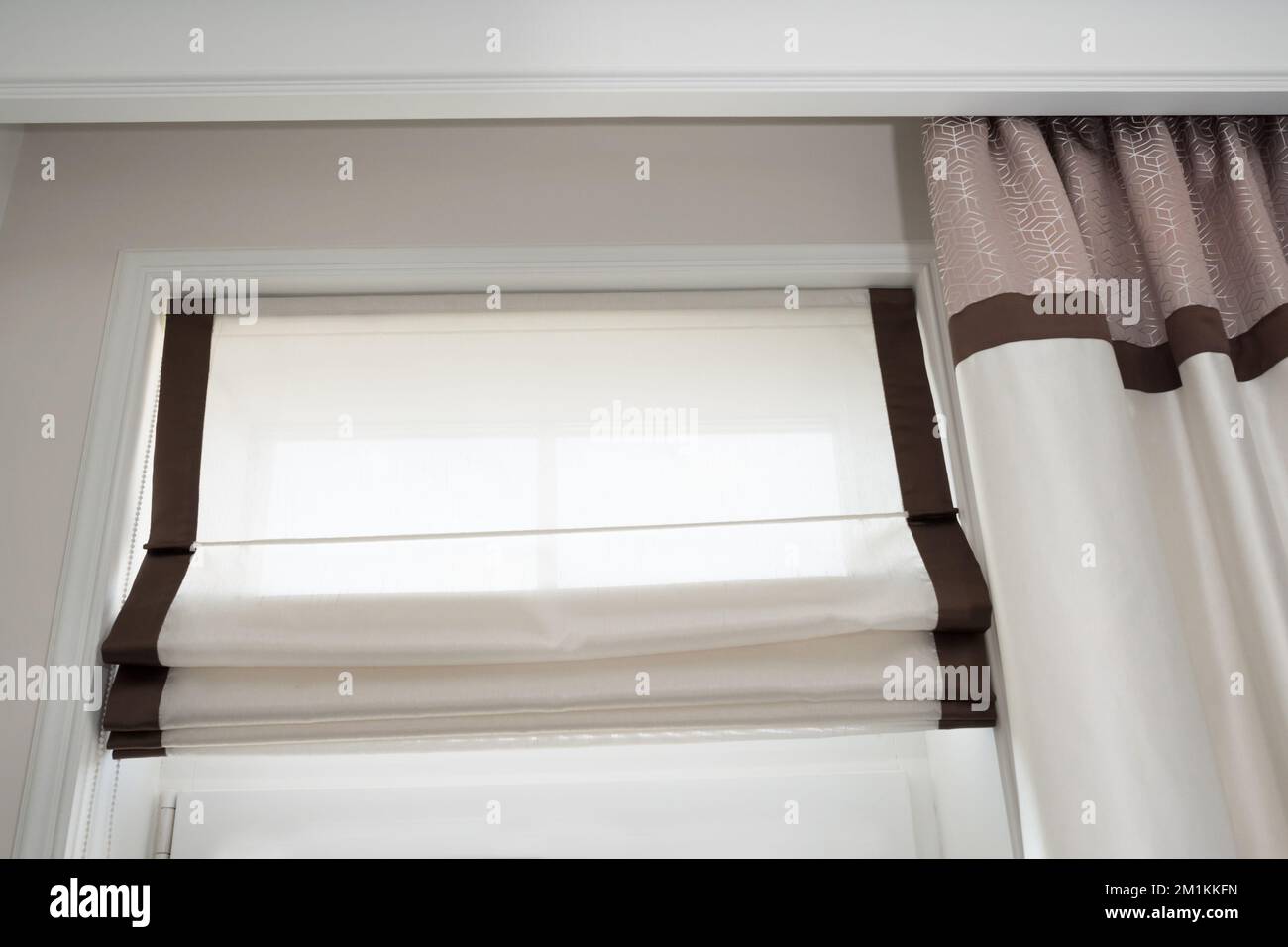 Roman curtains in the interior Stock Photo Alamy