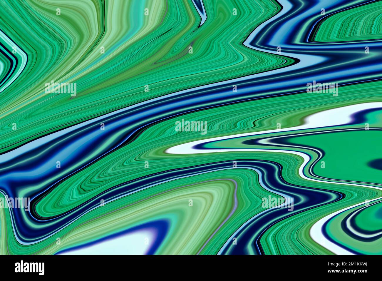 Green with dark blue abstract marble texture background Stock Photo