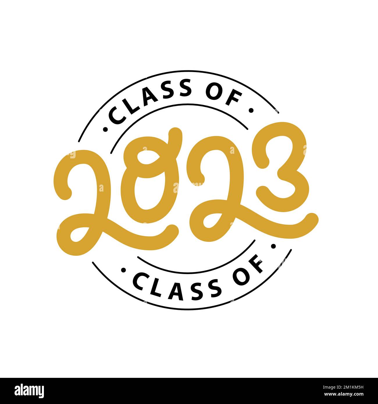 Graduate 2023. Class of 2023. Lettering logo stamp. Graduate design yearbook. Vector