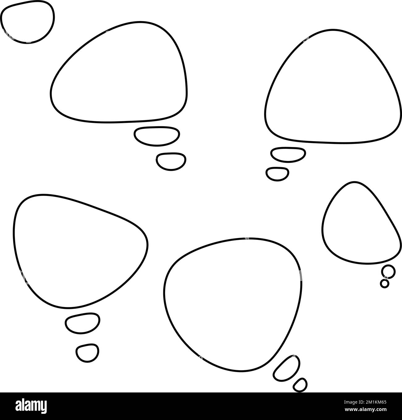 Group of speech bubbles with outline in eps vector for any design Stock ...