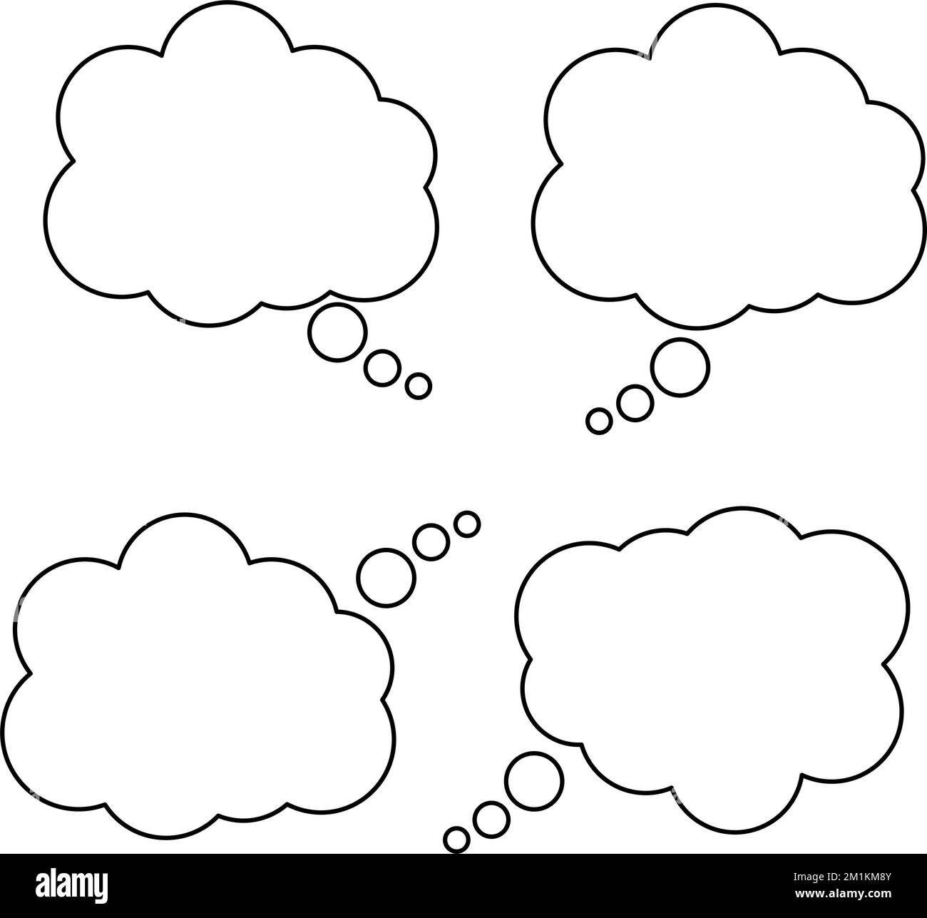 Group of speech bubbles with outline in eps vector for any design Stock ...